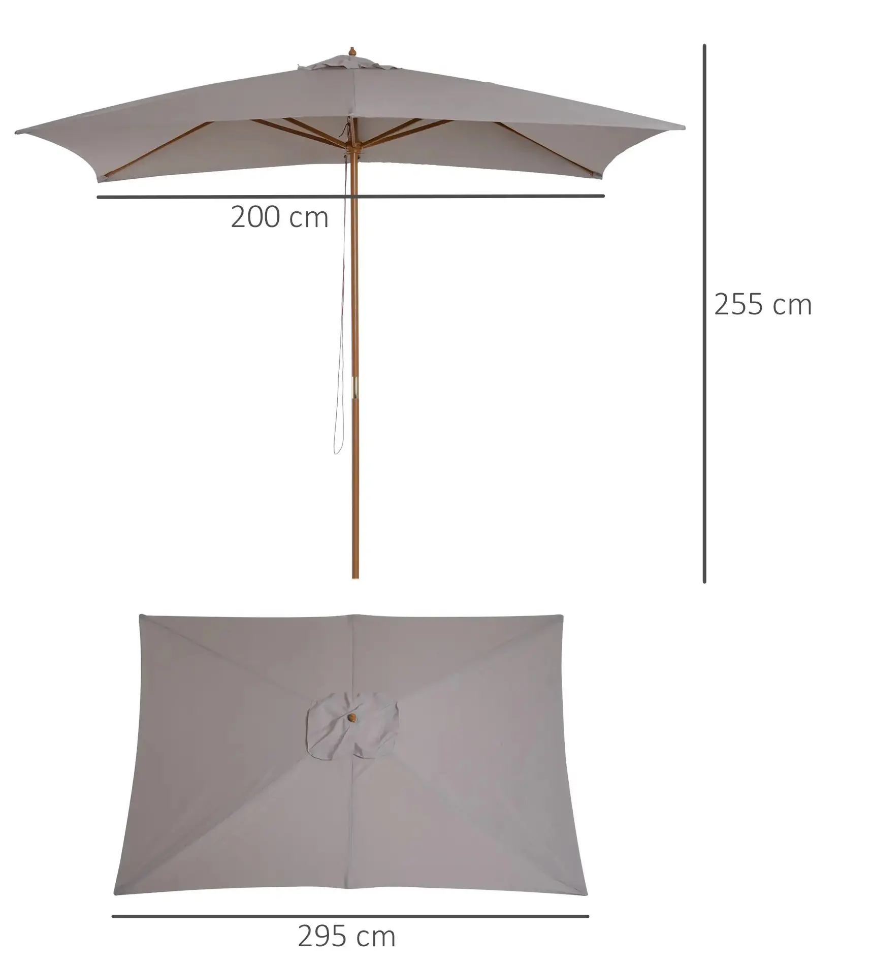 Umbrela de soare 2x3 m Outsunny 84D-057GY (Grey) - 3