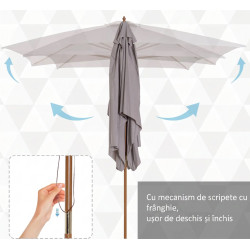 Umbrela de soare 2x3 m Outsunny 84D-057GY (Grey) Thumb