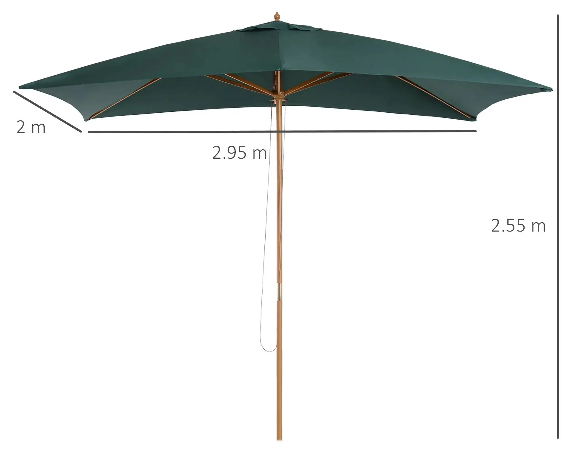 Зонт от солнца Outsunny 01-0216 (Green) - 3