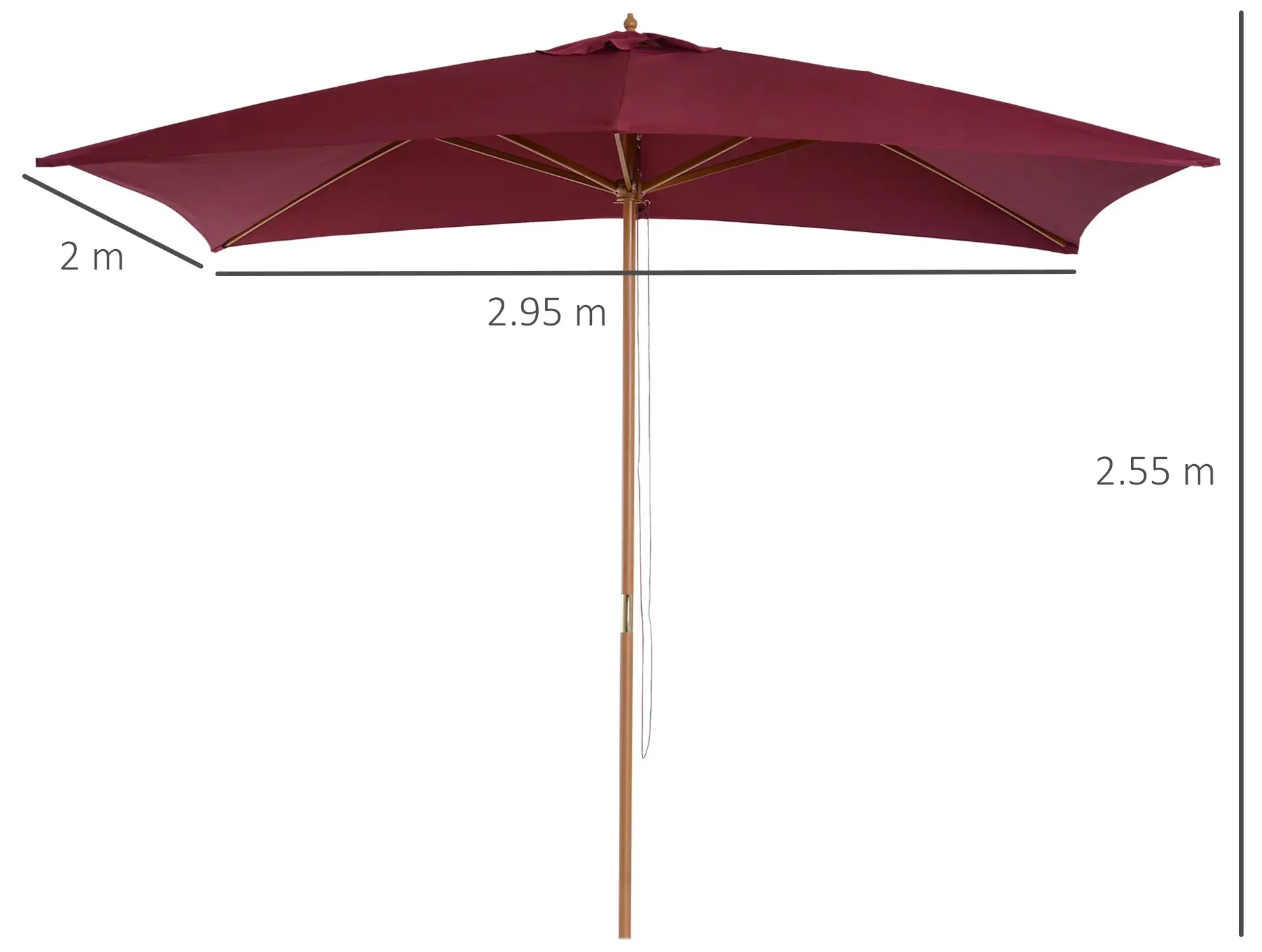 Зонт от солнца Outsunny 01-0581 (Bordeaux)