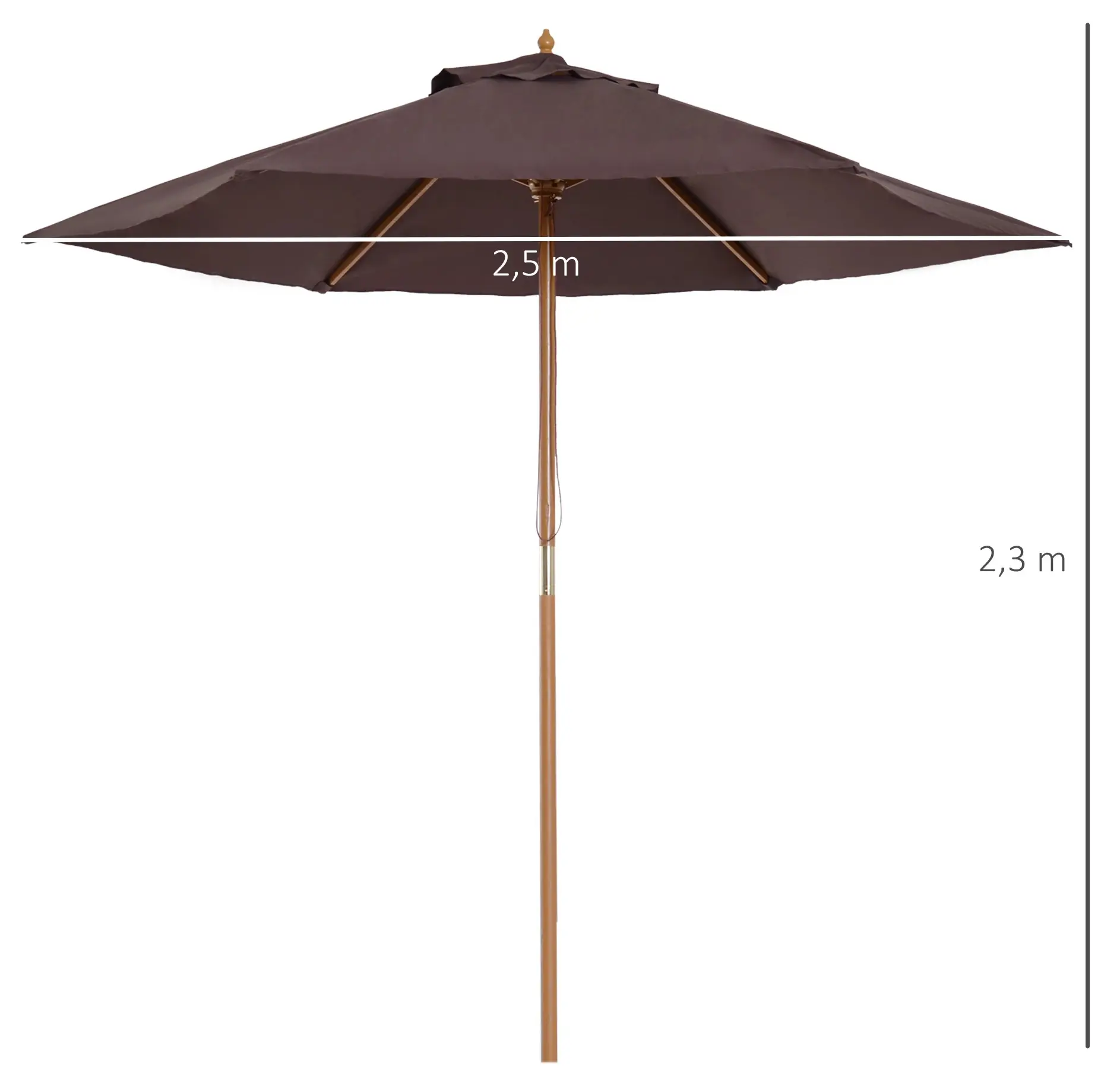 Зонт от солнца Outsunny 01-0582 (Brown) - 2