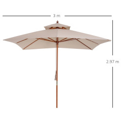 Зонт от солнца Outsunny 840-026 (Beige) Thumb