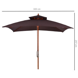 Зонт от солнца Outsunny 840-026BN (Brown) Thumb