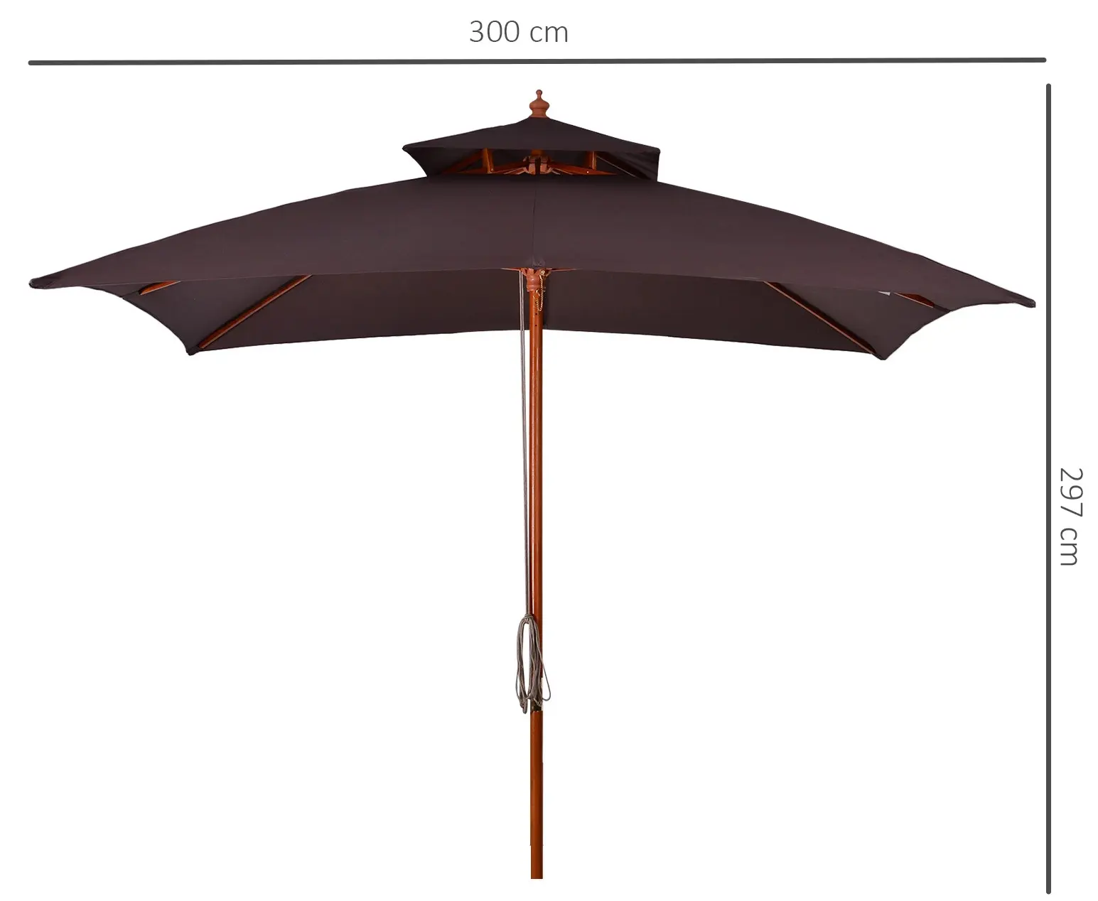 Зонт от солнца Outsunny 840-026BN (Brown) - 2