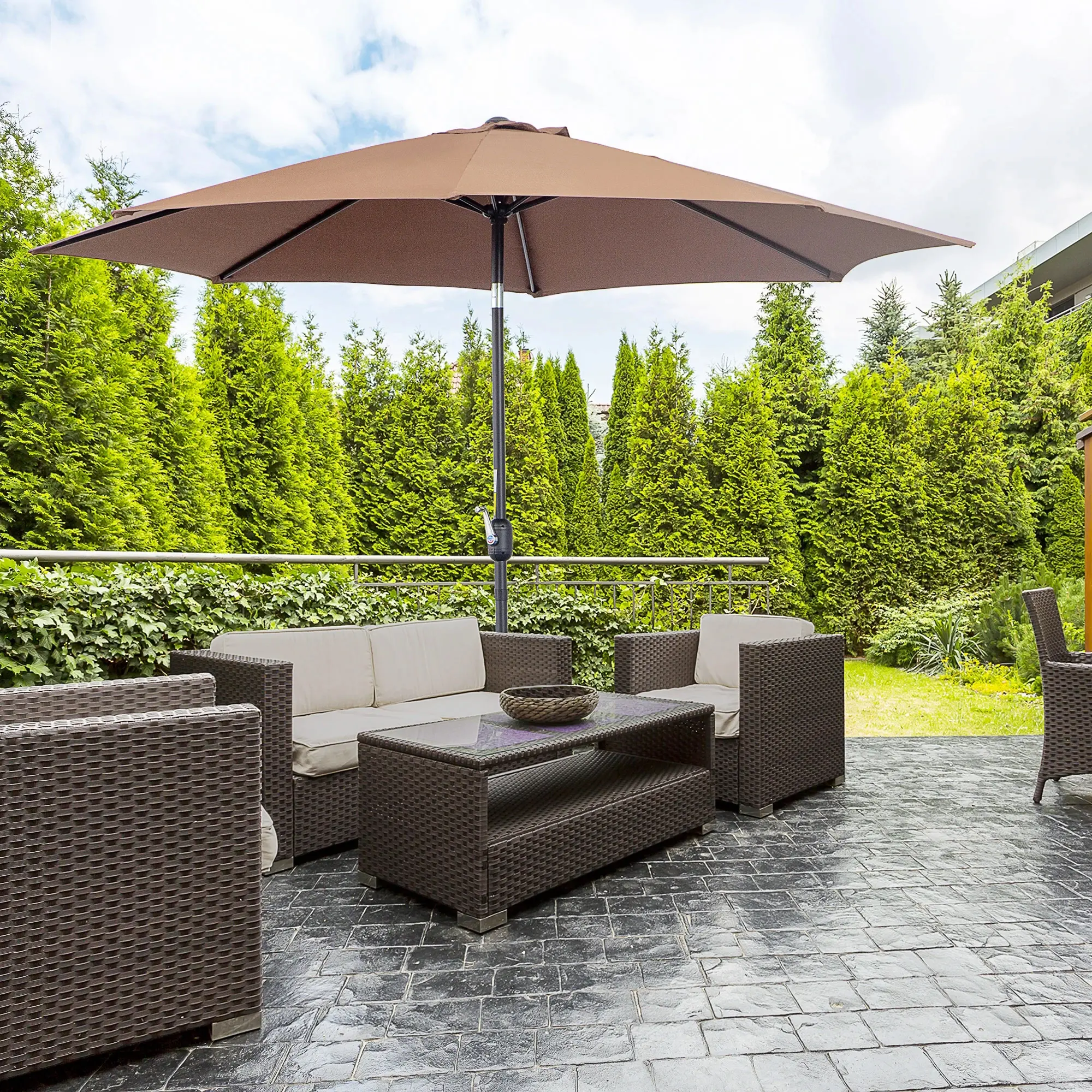 Umbrela de soare Outsunny 840-070CF (Coffee) - 11