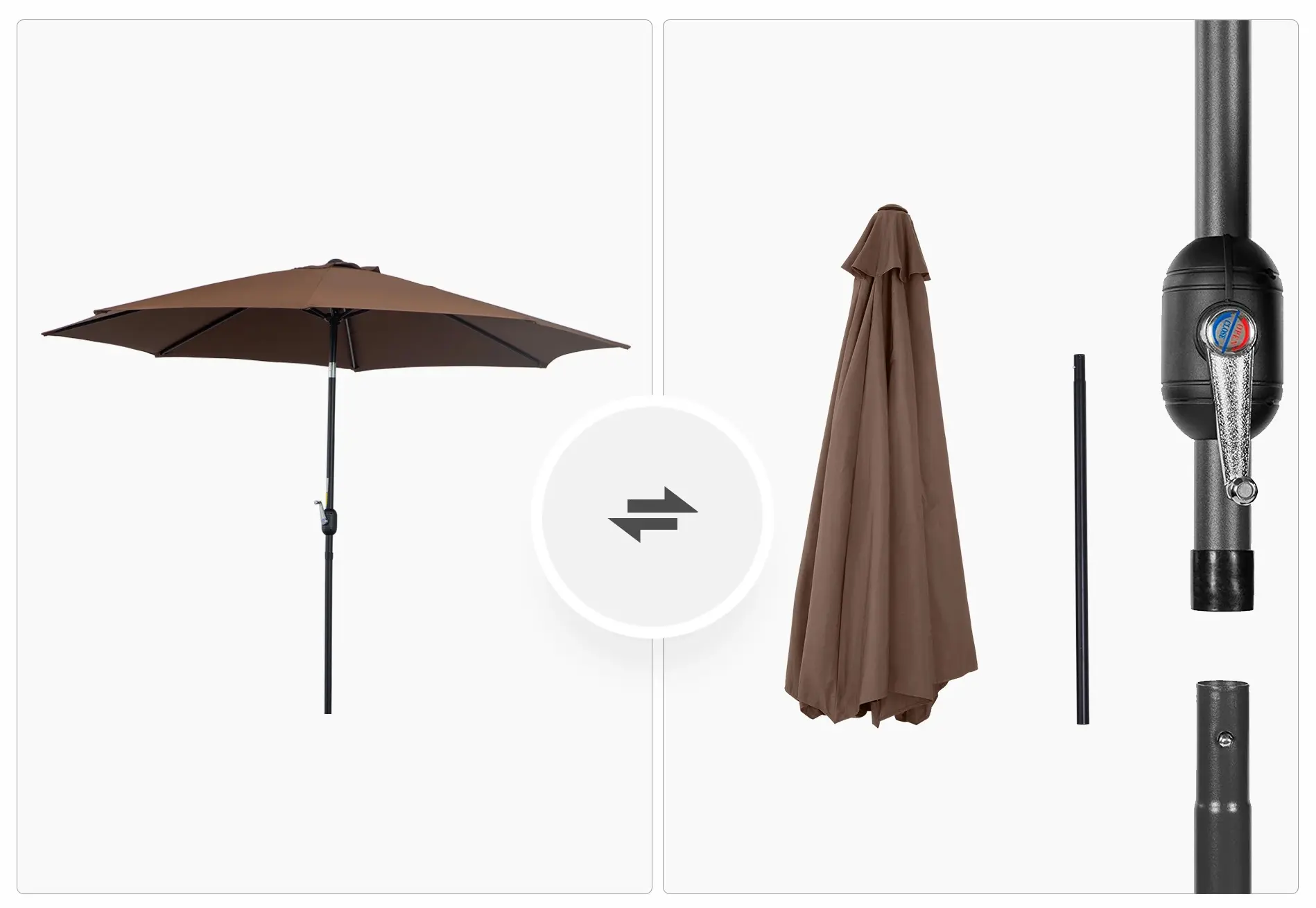Umbrela de soare Outsunny 840-070CF (Coffee) - 4