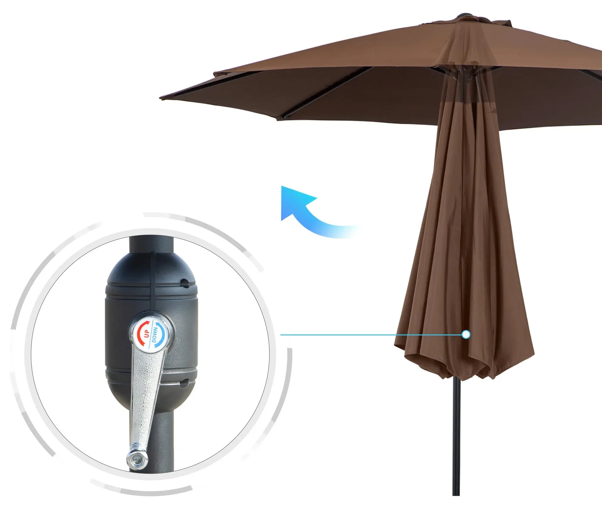 Umbrela de soare Outsunny 840-070CF (Coffee) - 5