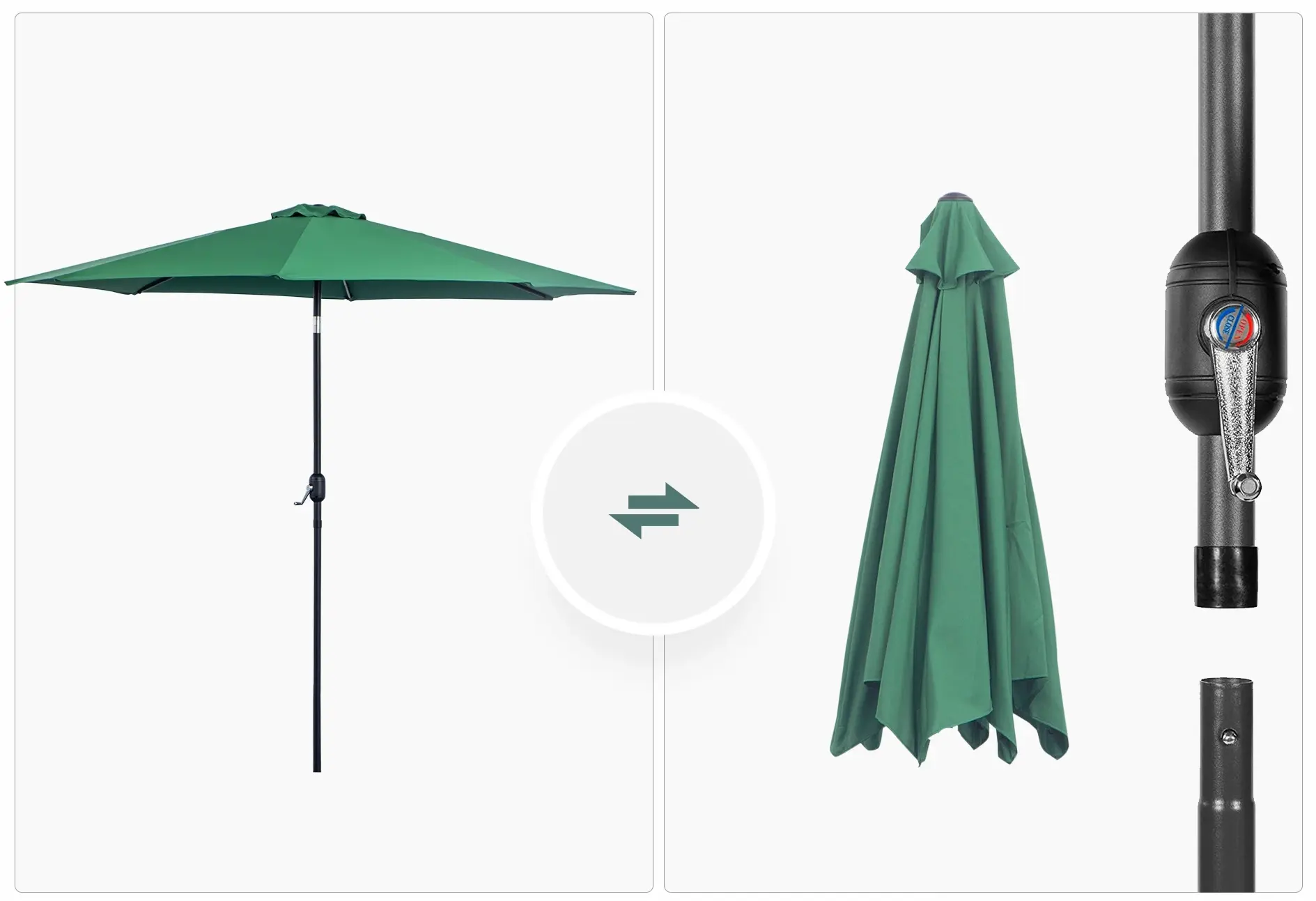 Umbrela de soare Outsunny 840-070GN (Green) - 4