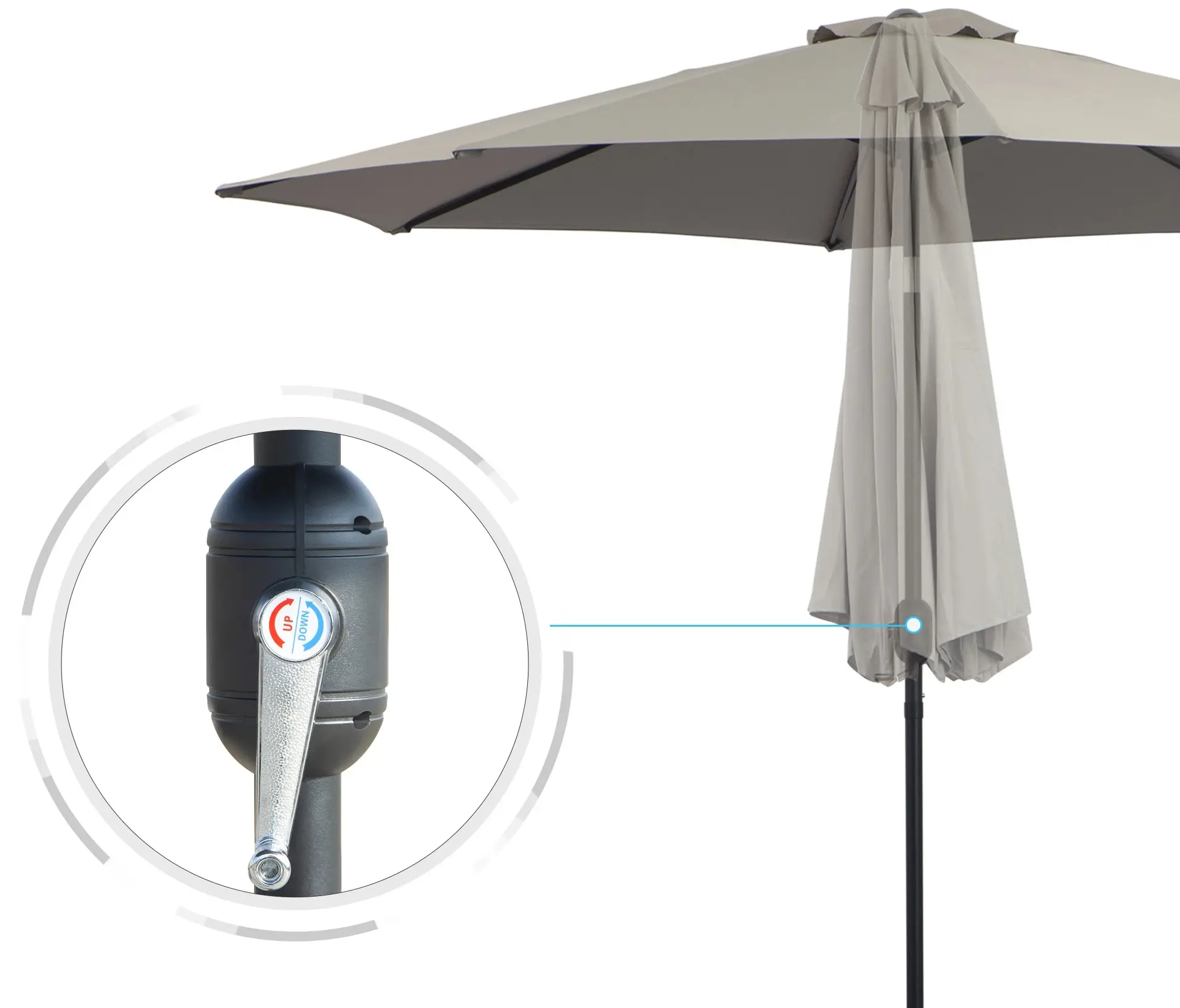 Зонт от солнца Outsunny 840-070GY (Brown) - 5