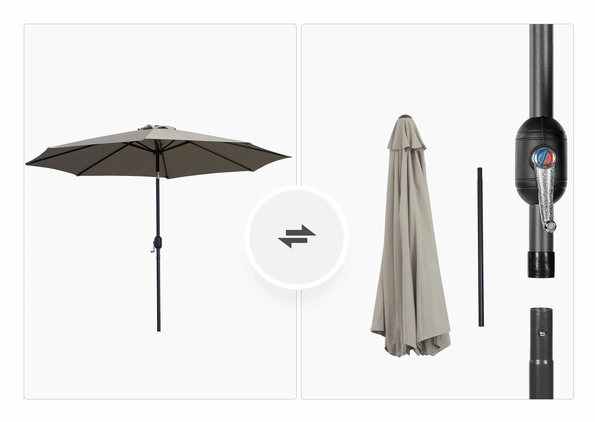 Зонт от солнца Outsunny 840-070GY (Brown) - 6