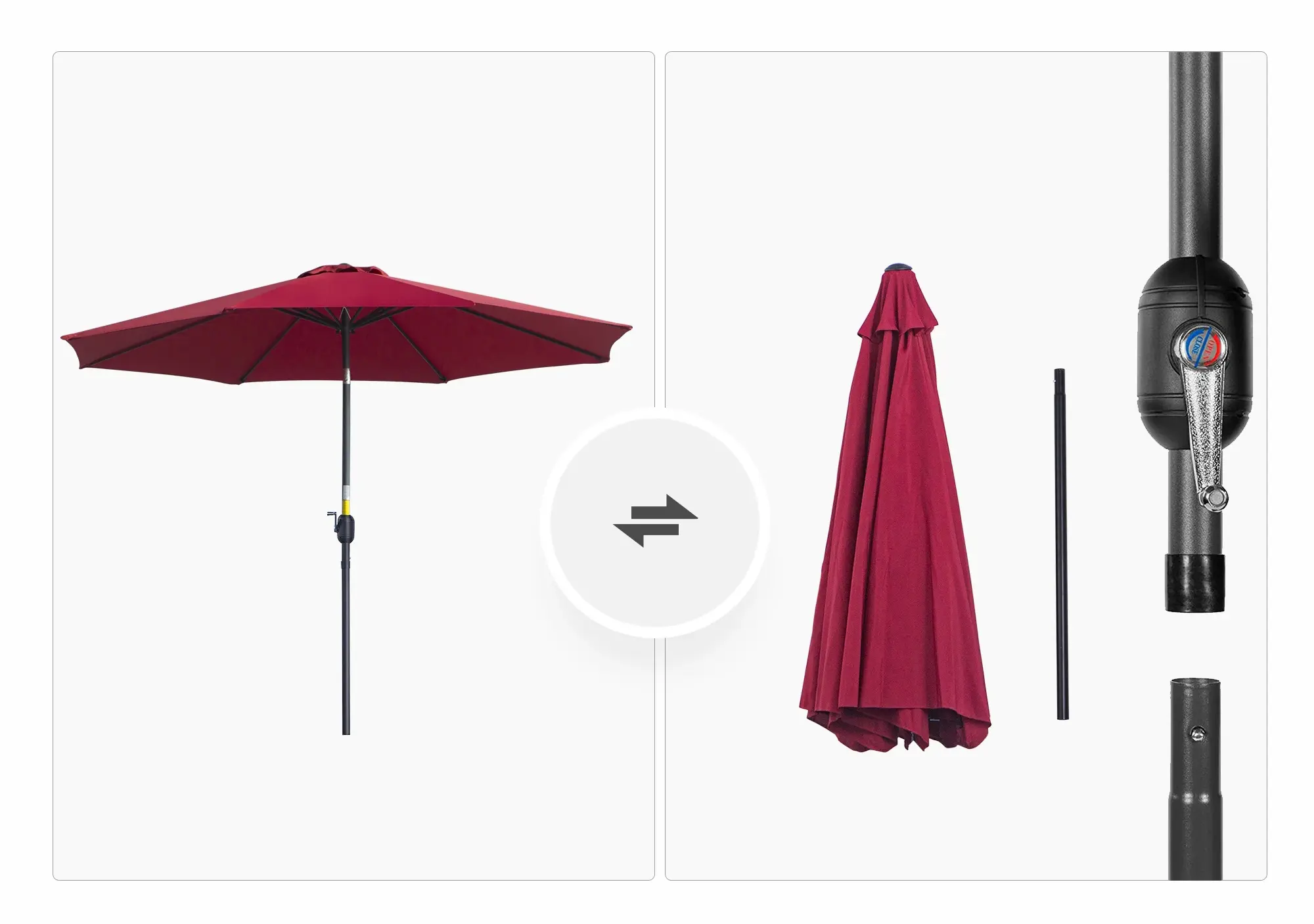 Зонт от солнца Outsunny 840-070WR (Bordeaux)