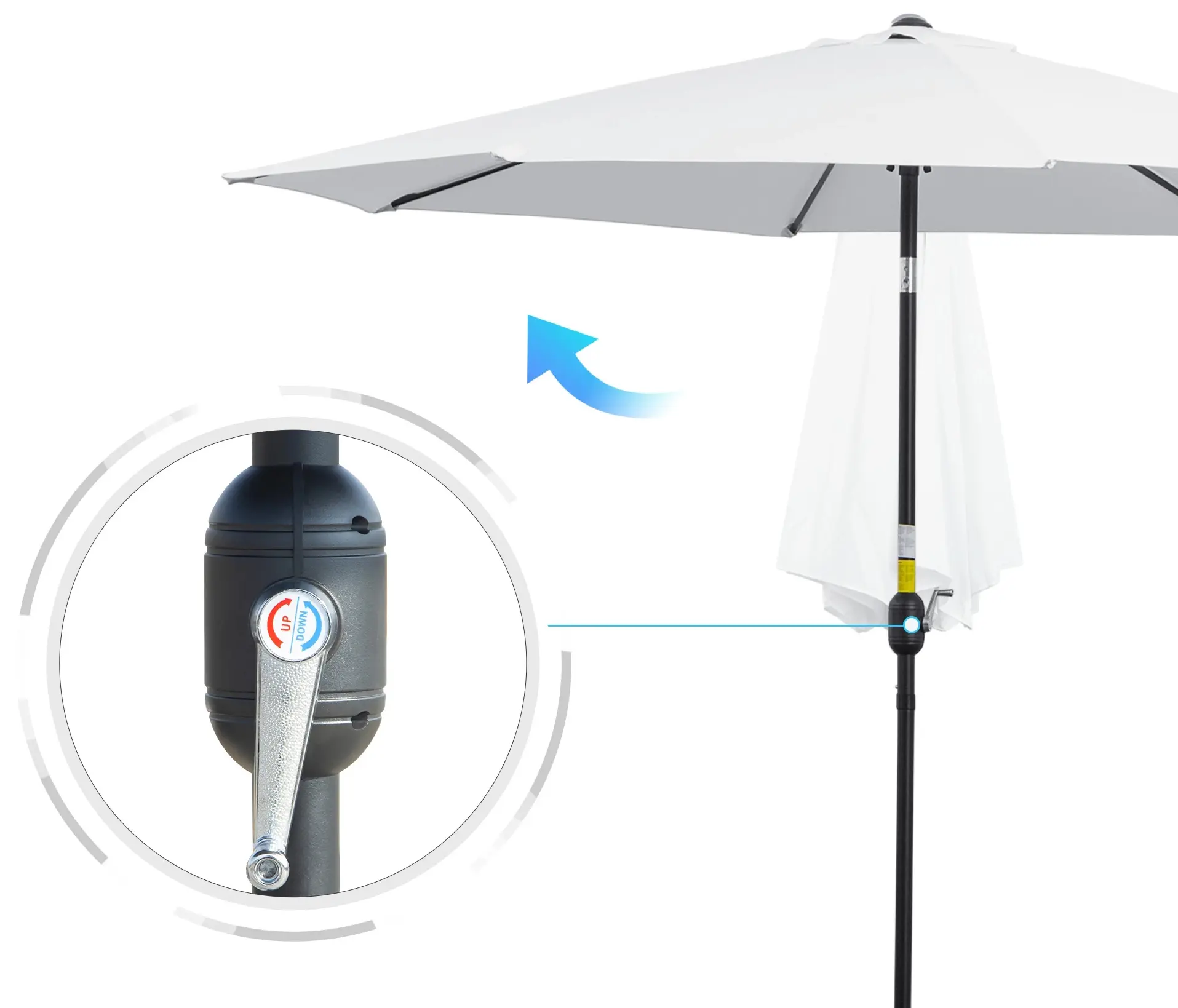 Umbrela de soare Outsunny 840-070WT (White) - 3