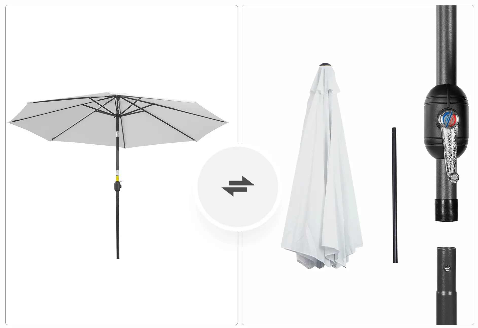 Umbrela de soare Outsunny 840-070WT (White) - 5