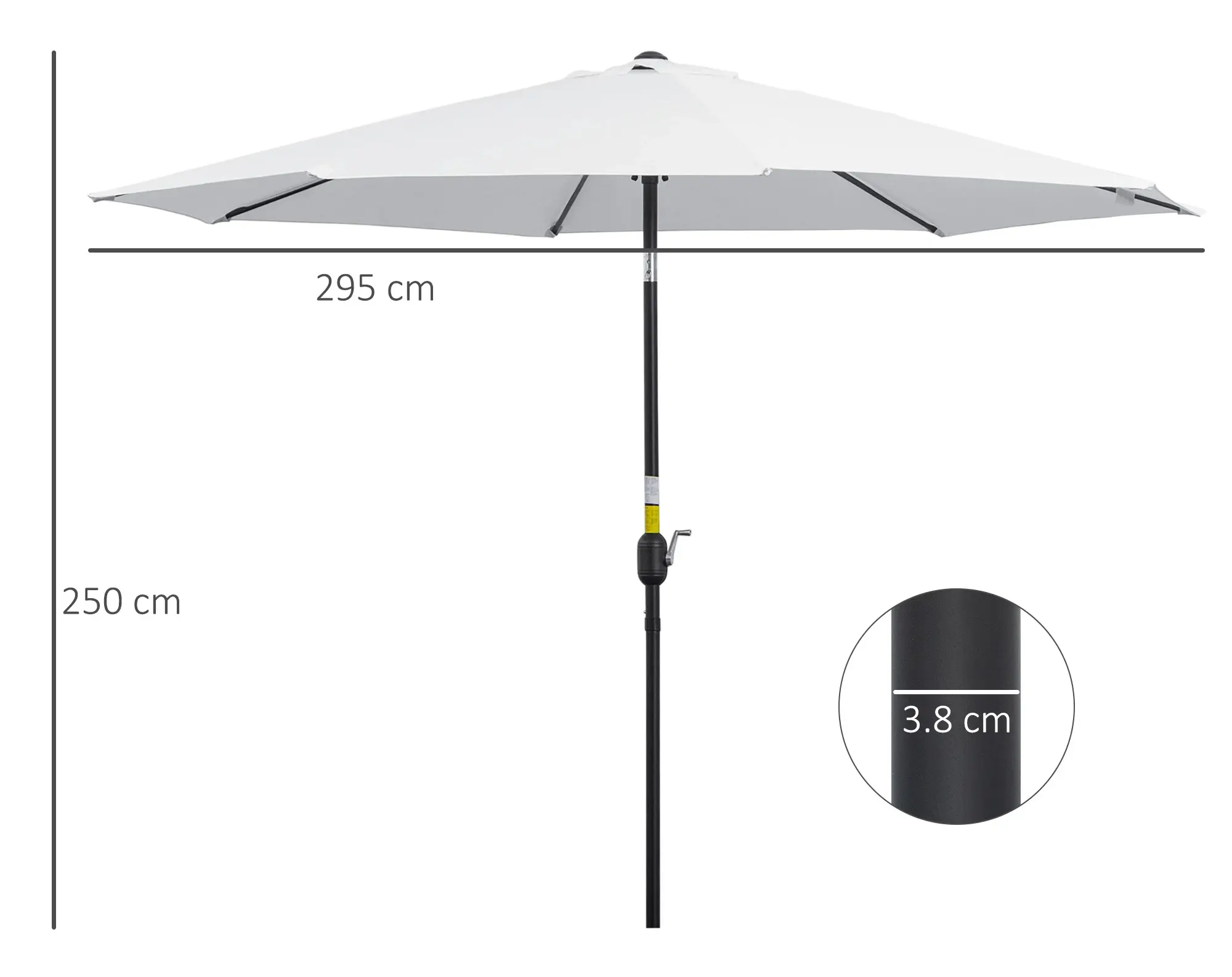 Umbrela de soare Outsunny 840-070WT (White) - 6