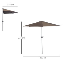 Umbrela de soare Outsunny 84D-007CF (Brown) Thumb