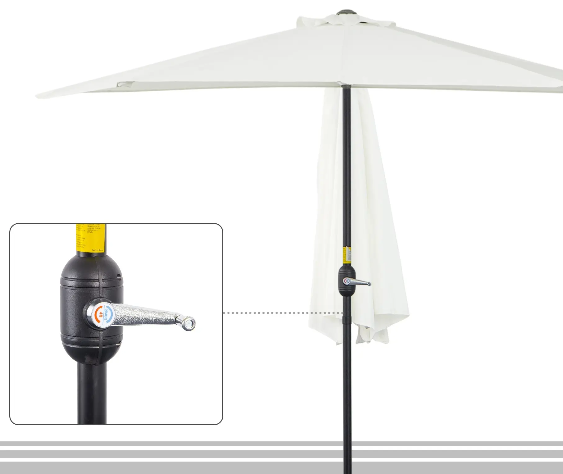 Umbrela de soare Outsunny 84D-007CW (White) - 6