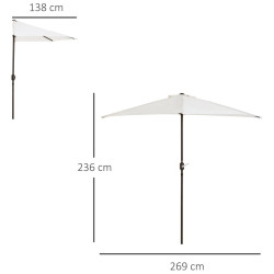 Umbrela de soare Outsunny 84D-007CW (White) Thumb