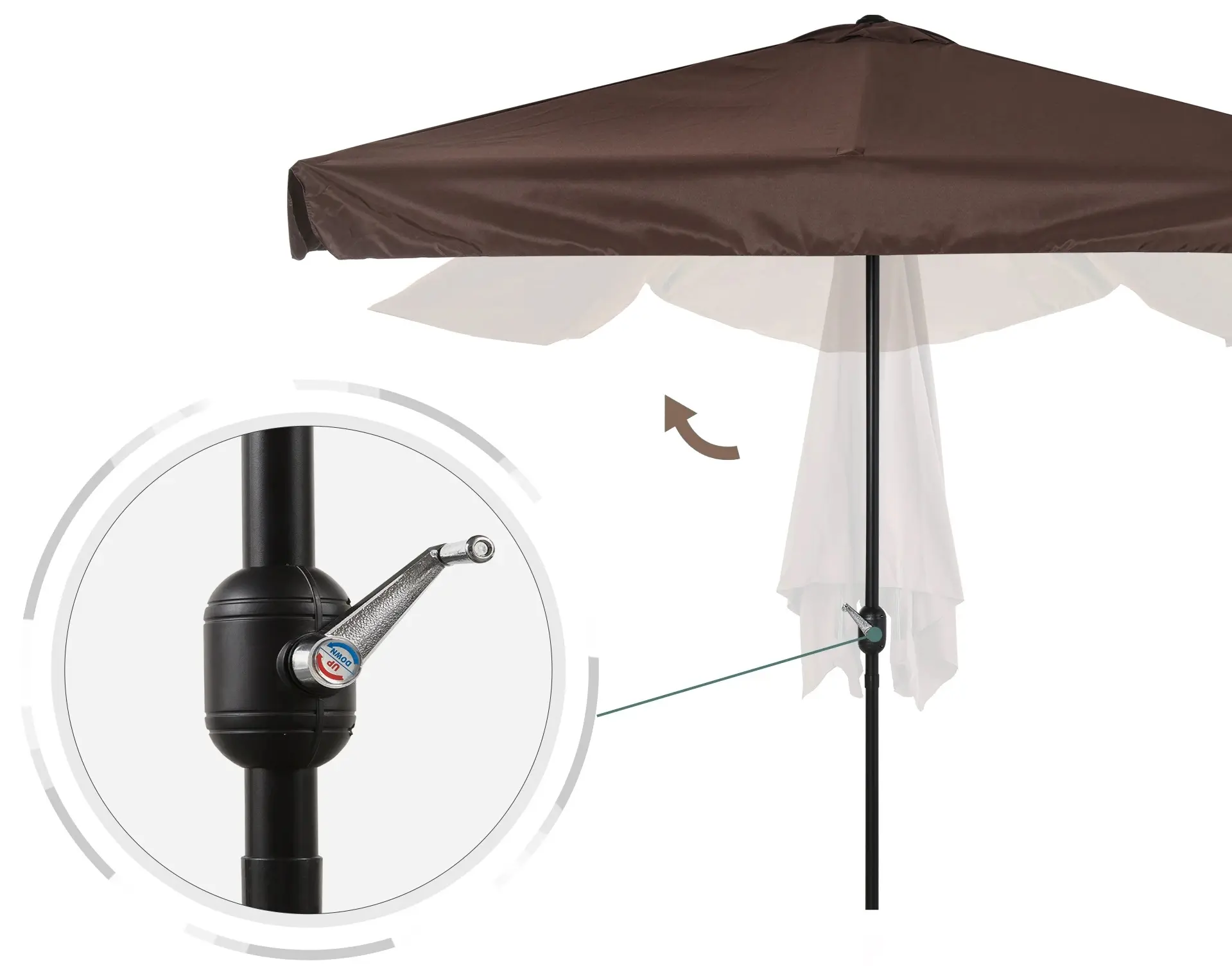 Umbrela de soare Outsunny 84D-008V01 (Coffee) - 3