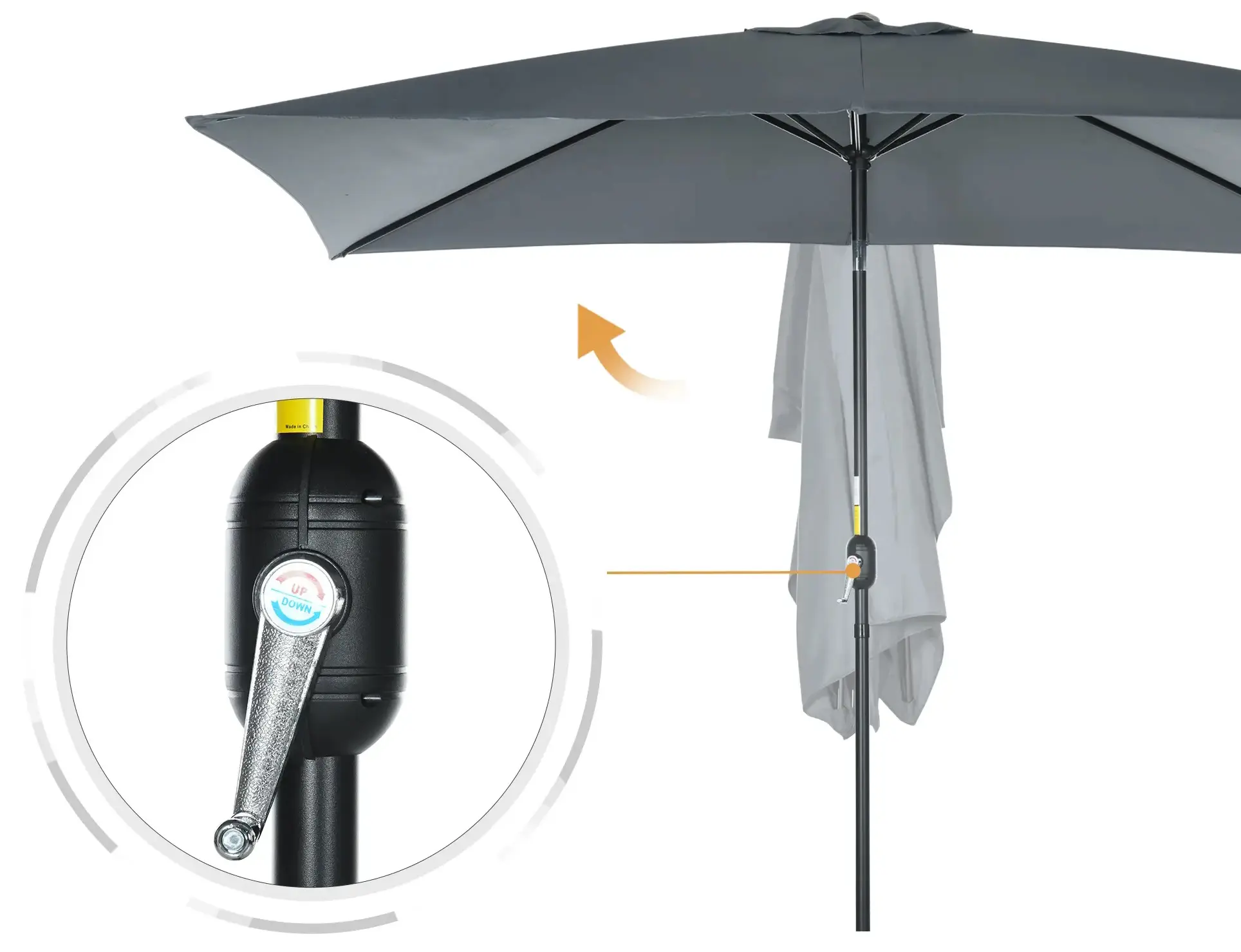 Зонт от солнца Outsunny 84D-013V00CG (Grey)