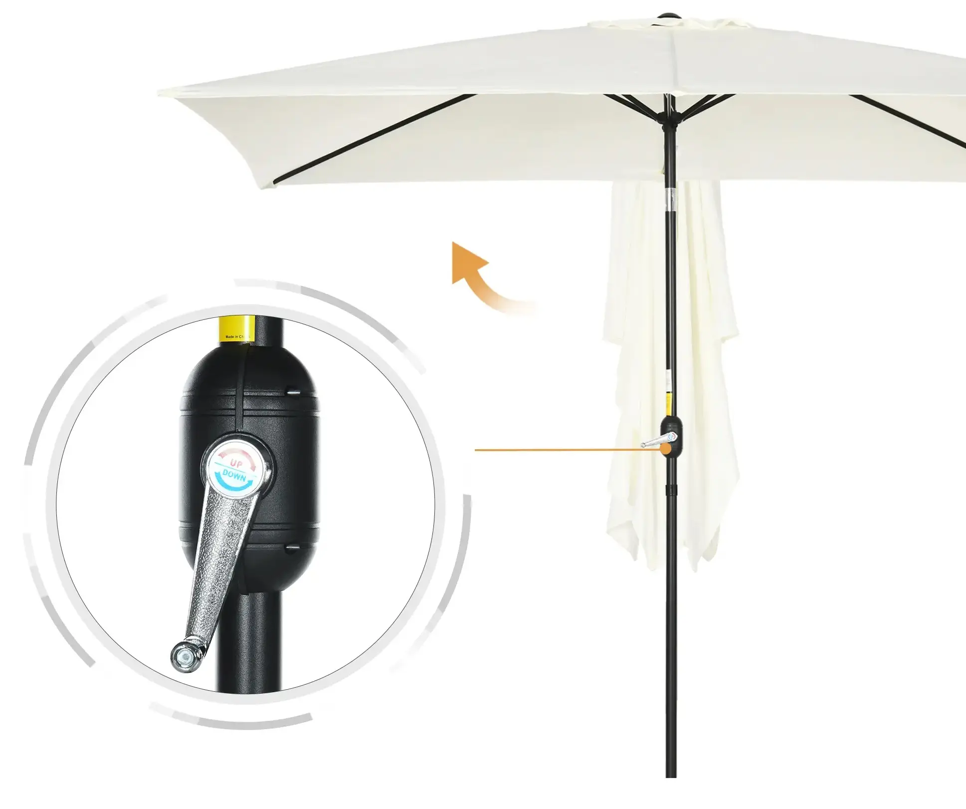 Зонт от солнца Outsunny 84D-013V00CW (Cream White) - 3