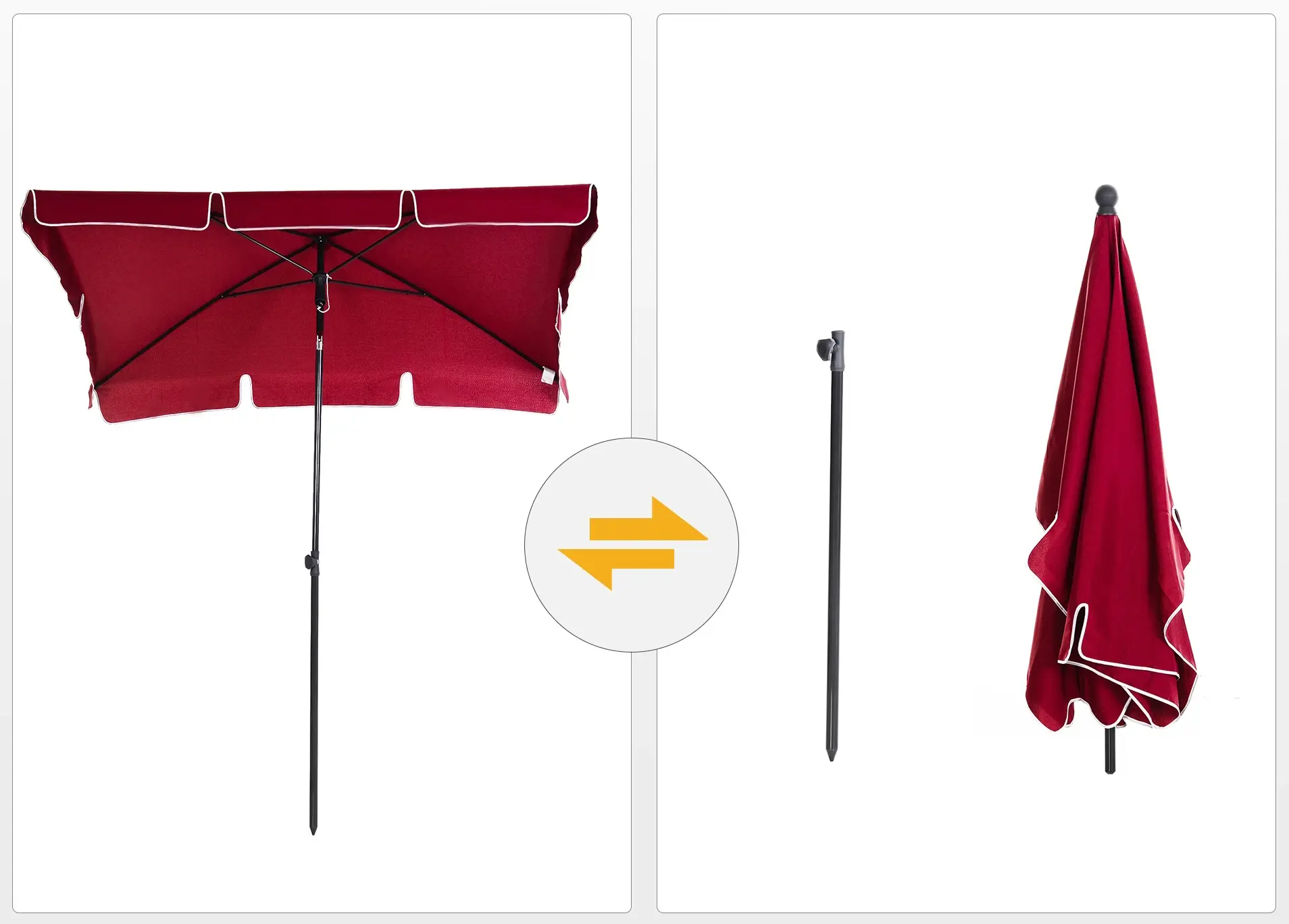 Зонт от солнца Outsunny 84D-016RD (Red) - 3