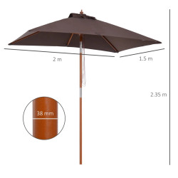 Зонт от солнца Outsunny 84D-017CF (Coffee) Thumb