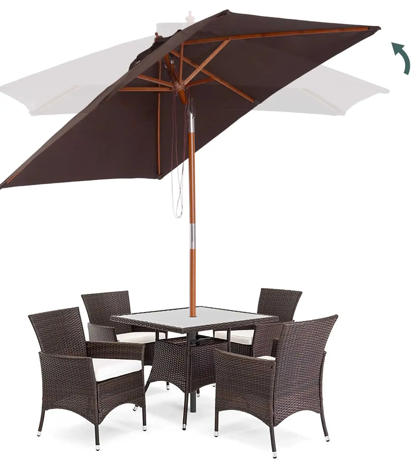 Зонт от солнца Outsunny 84D-017CF (Coffee) - 4