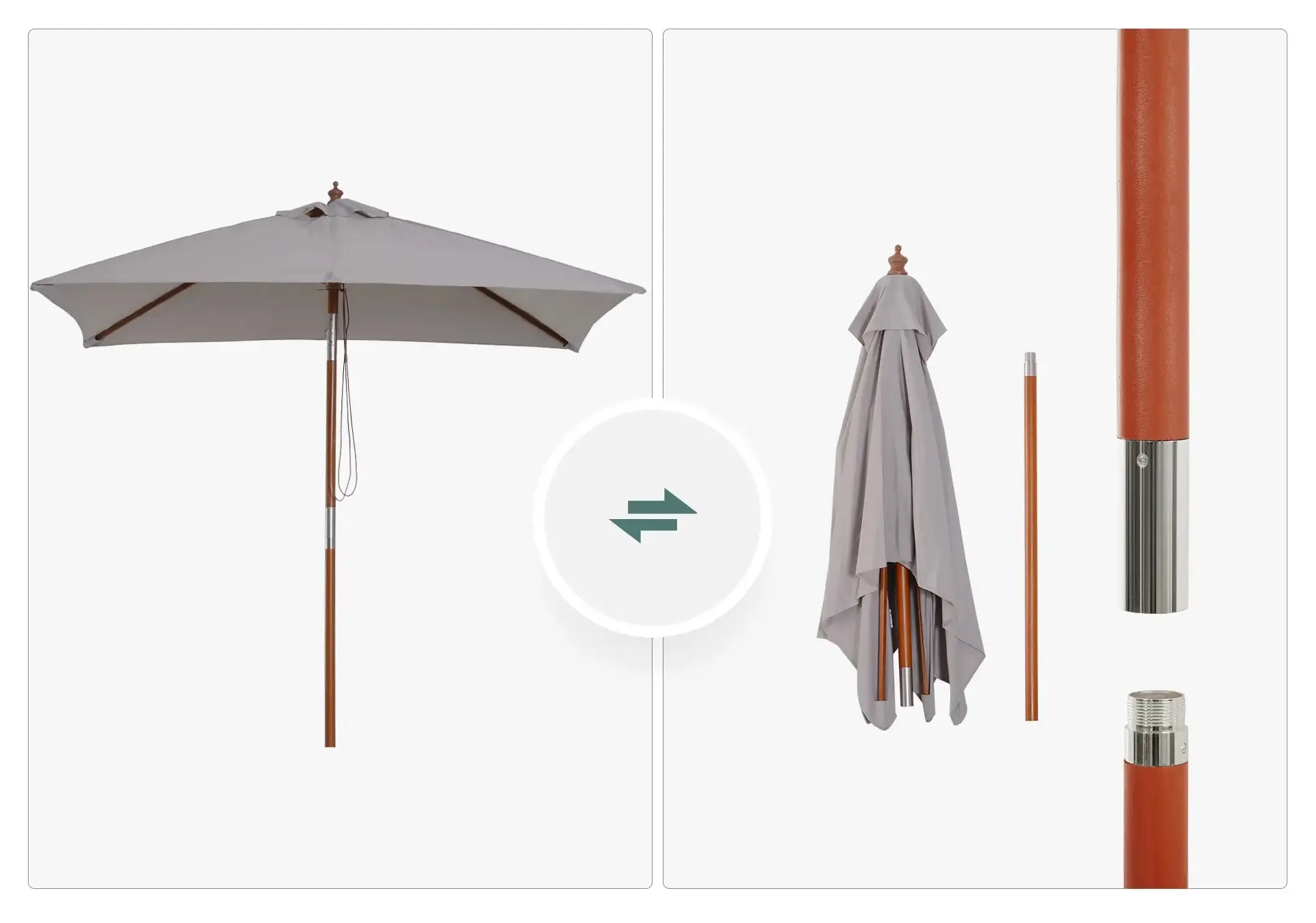 Umbrela de soare Outsunny 84D-017GY (Grey) - 6