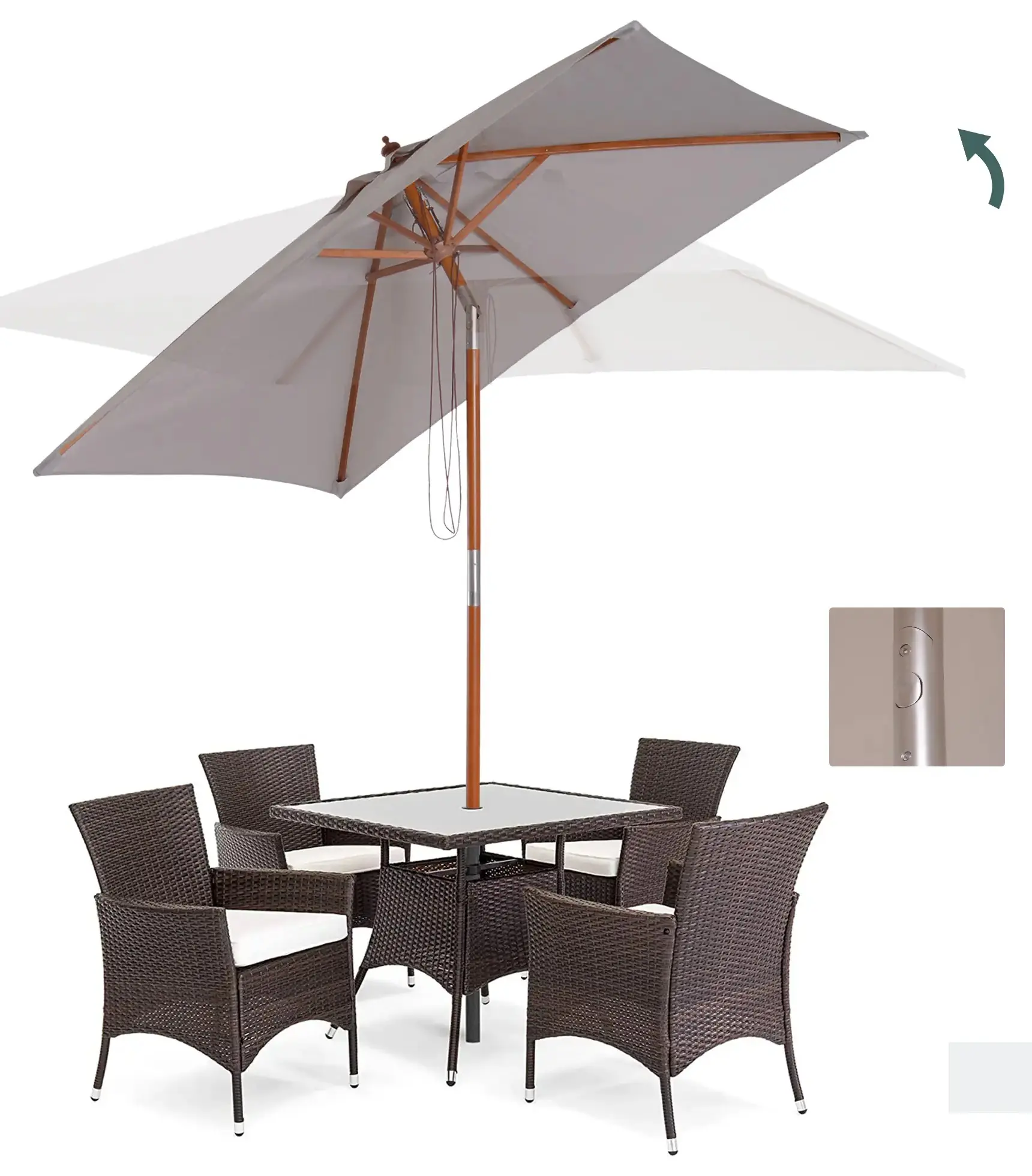 Umbrela de soare Outsunny 84D-017GY (Grey) - 7