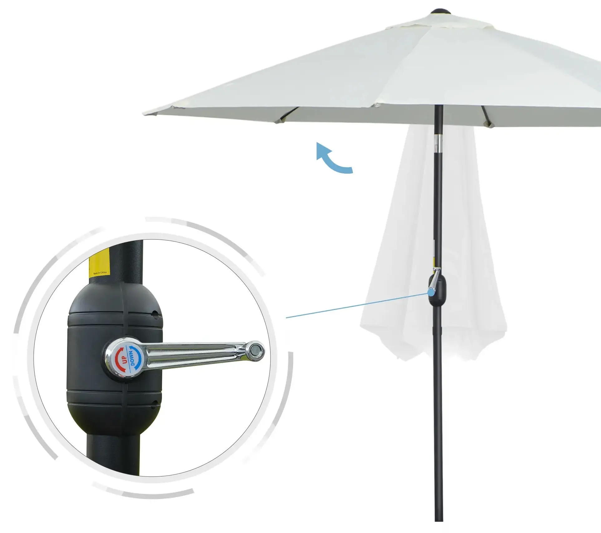 Зонт от солнца Outsunny 84D-023CW (Cream White) - 4