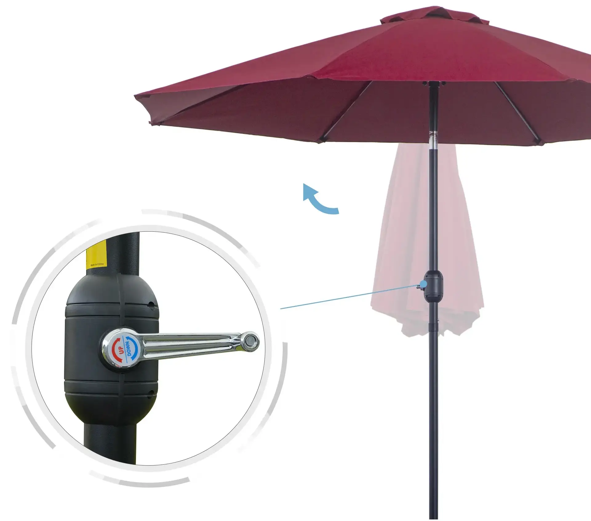 Umbrela de soare Outsunny 84D-023WR (Red) - 4