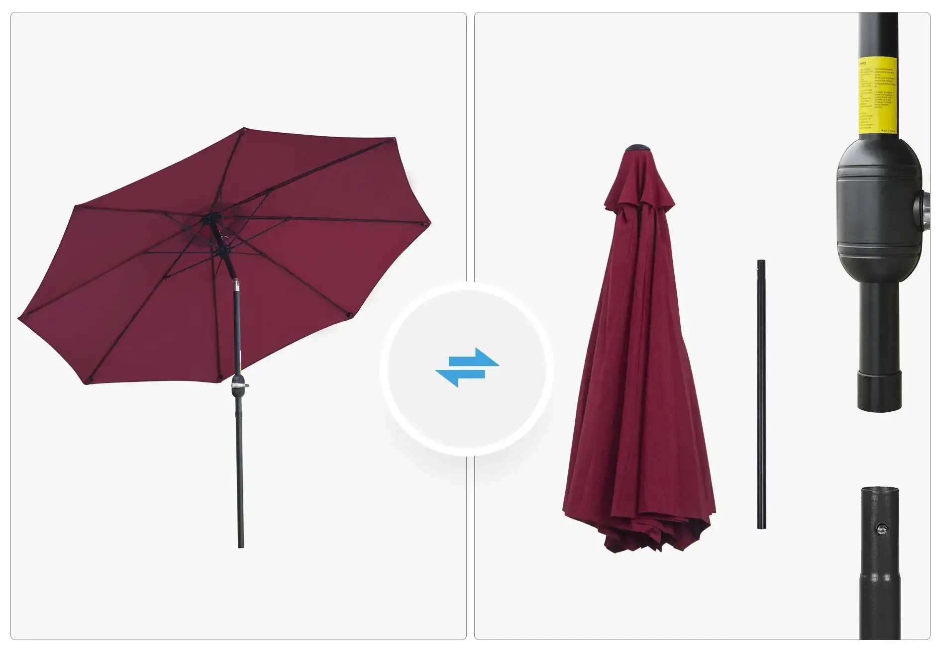 Umbrela de soare Outsunny 84D-023WR (Red) - 5