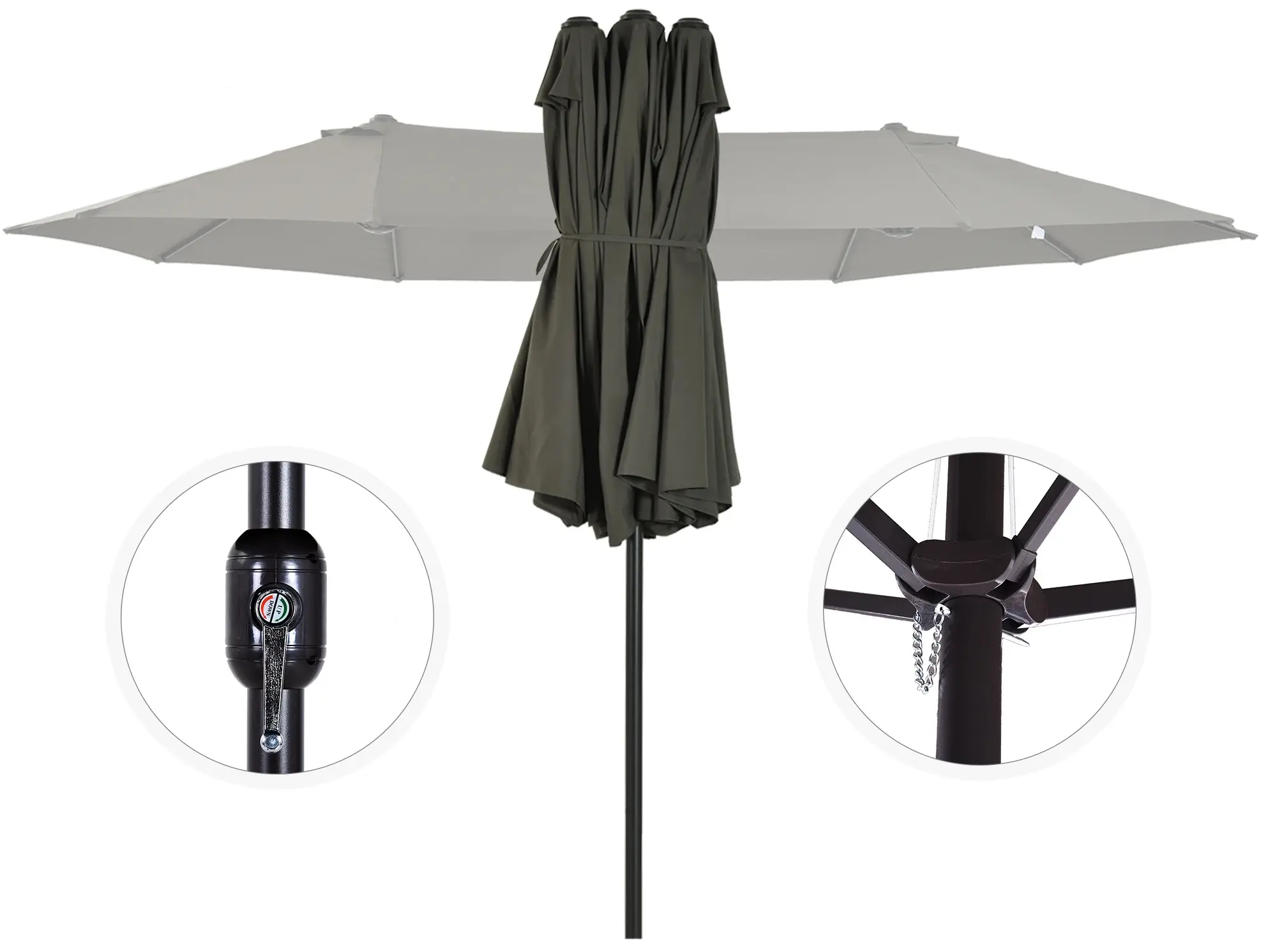 Зонт от солнца Outsunny 84D-030V01GY (Grey) - 2