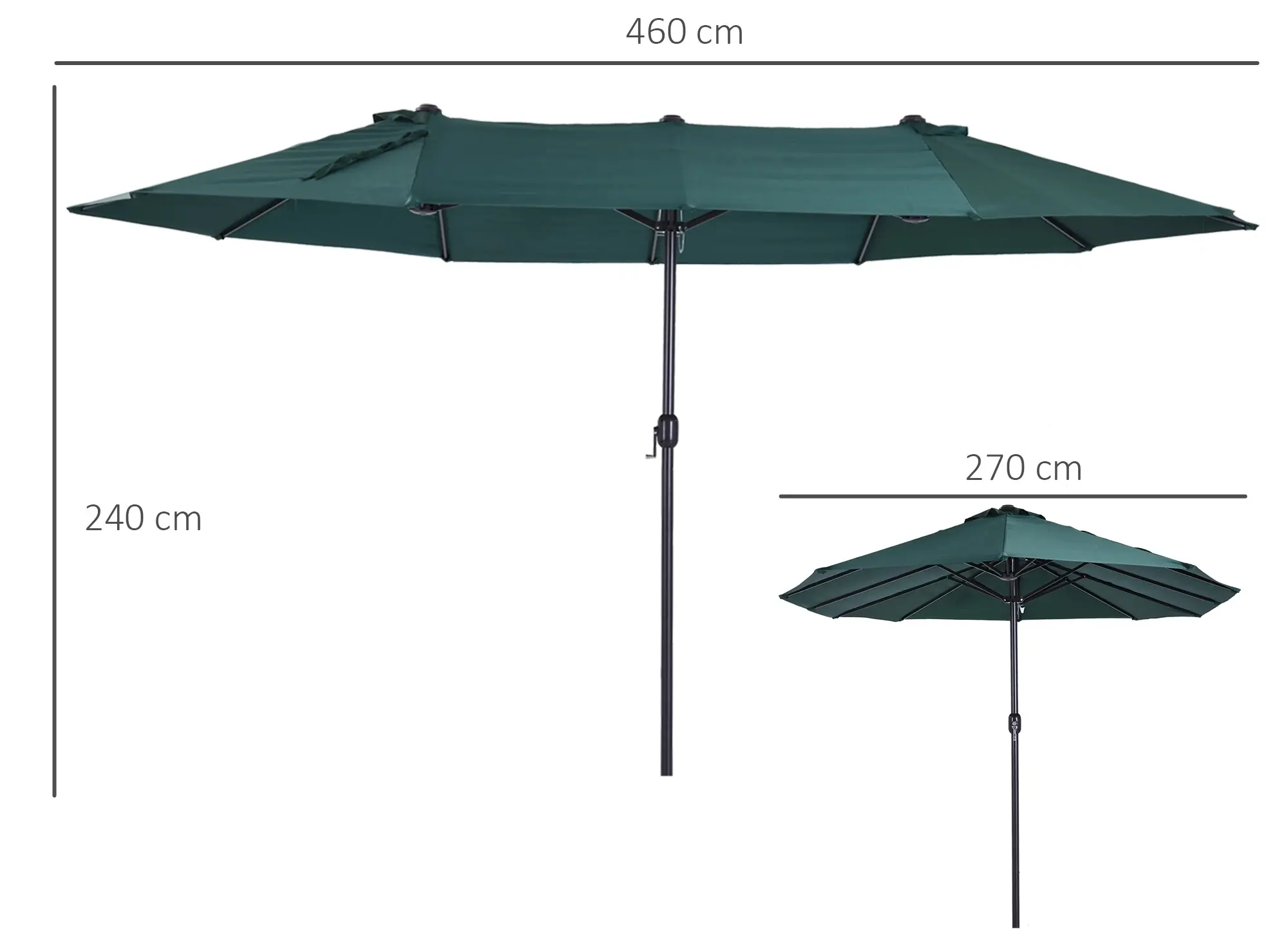 Umbrela de soare Outsunny 84D-031V01 (Green) - 5