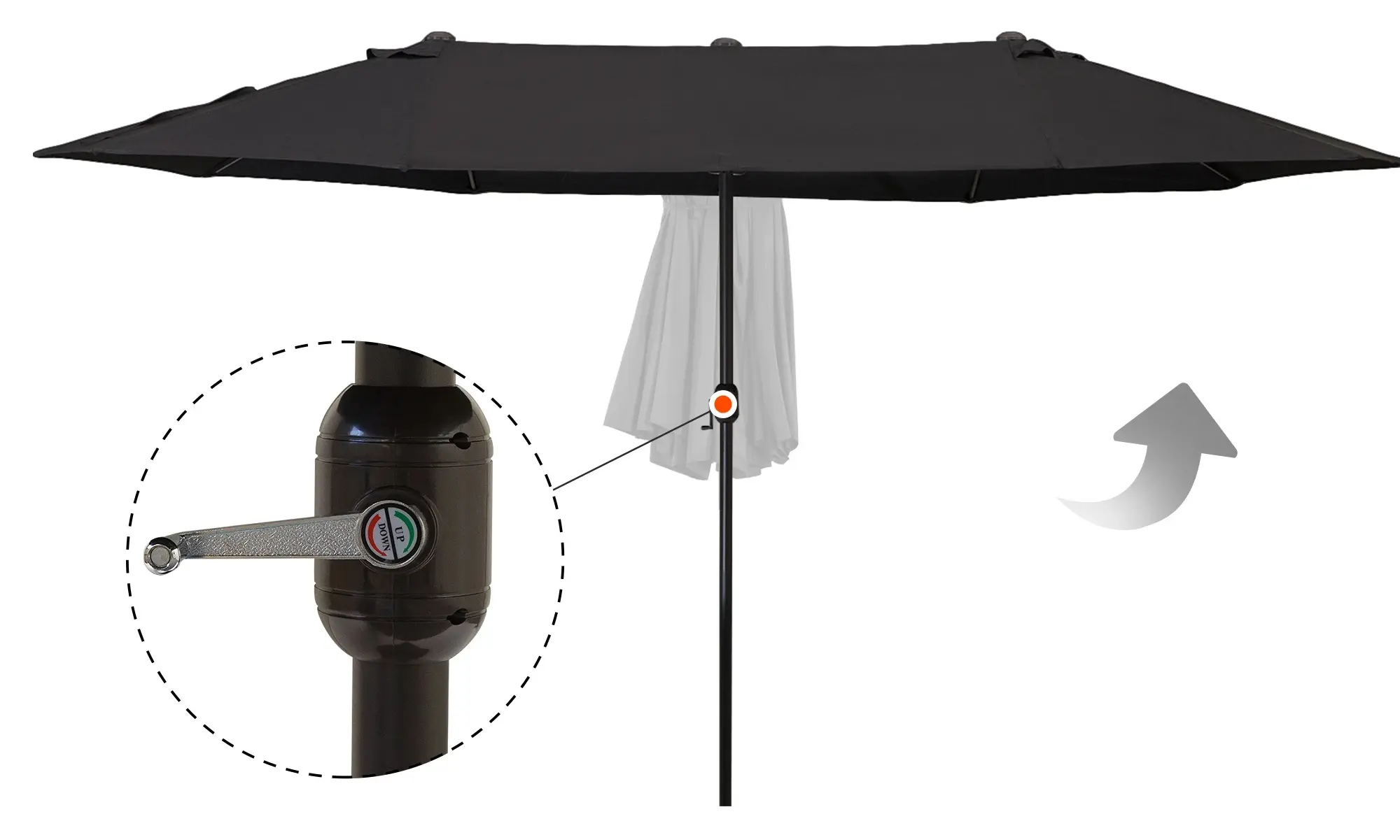 Зонт от солнца Outsunny 84D-031V01BK (Black) - 3