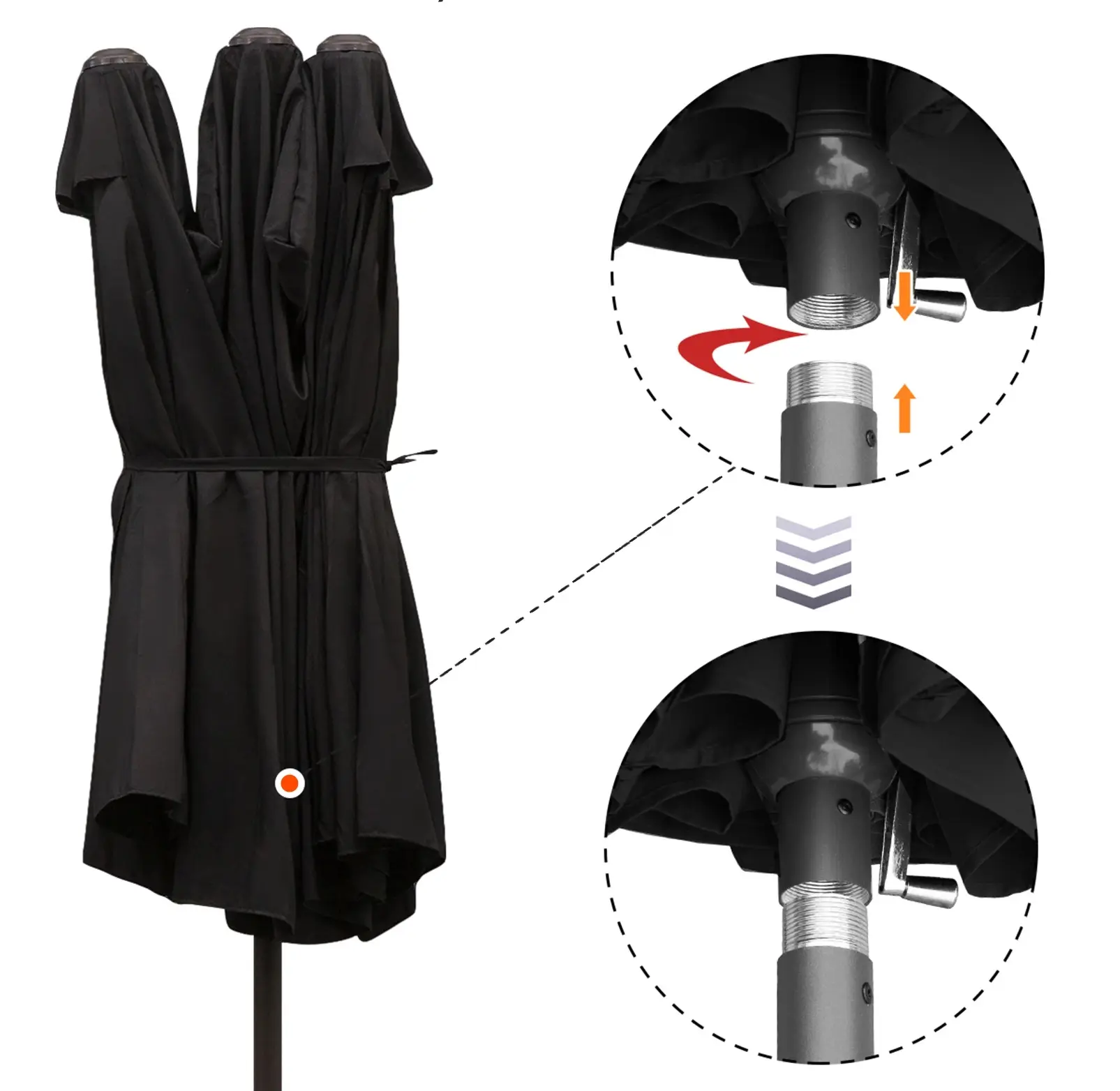 Зонт от солнца Outsunny 84D-031V01BK (Black) - 4