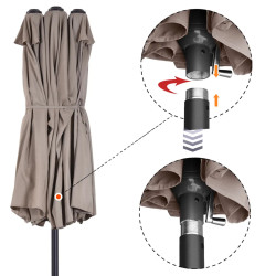 Umbrela de soare Outsunny 84D-031V01CF (Coffee) Thumb