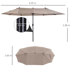 Umbrela de soare Outsunny 84D-031V01CF (Coffee) Thumb