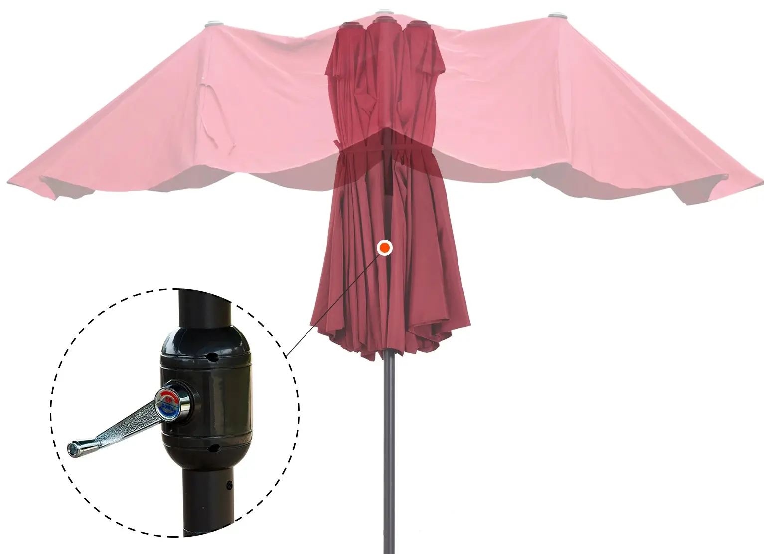 Зонт от солнца Outsunny 84D-031V01WR (Bordeaux)