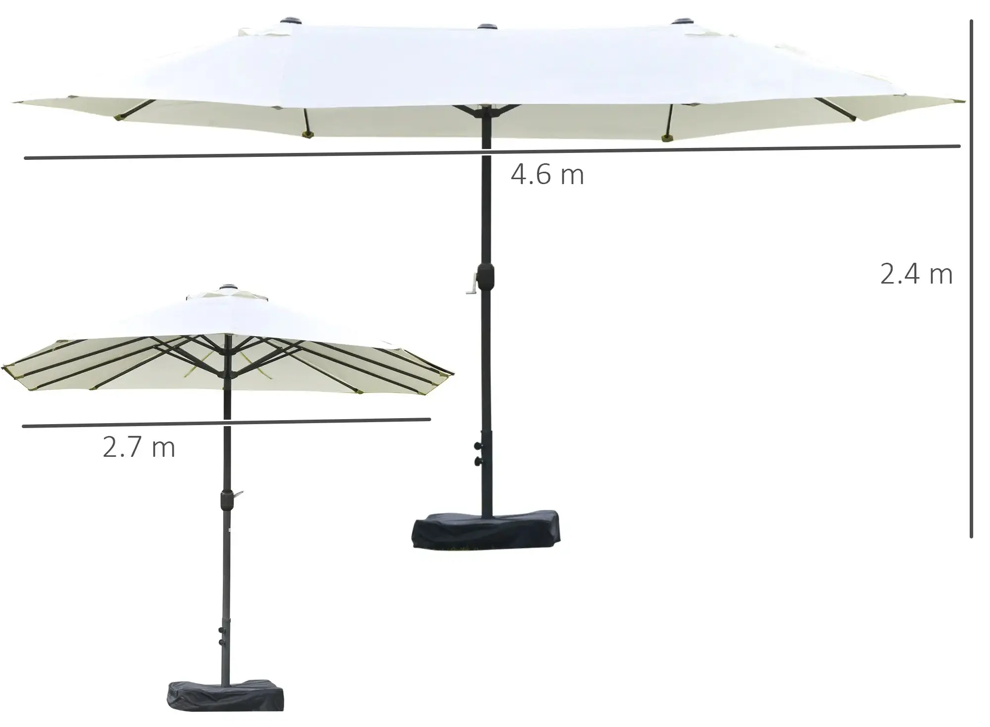 Зонт от солнца Outsunny 84D-031V03BG (Cream White) - 3