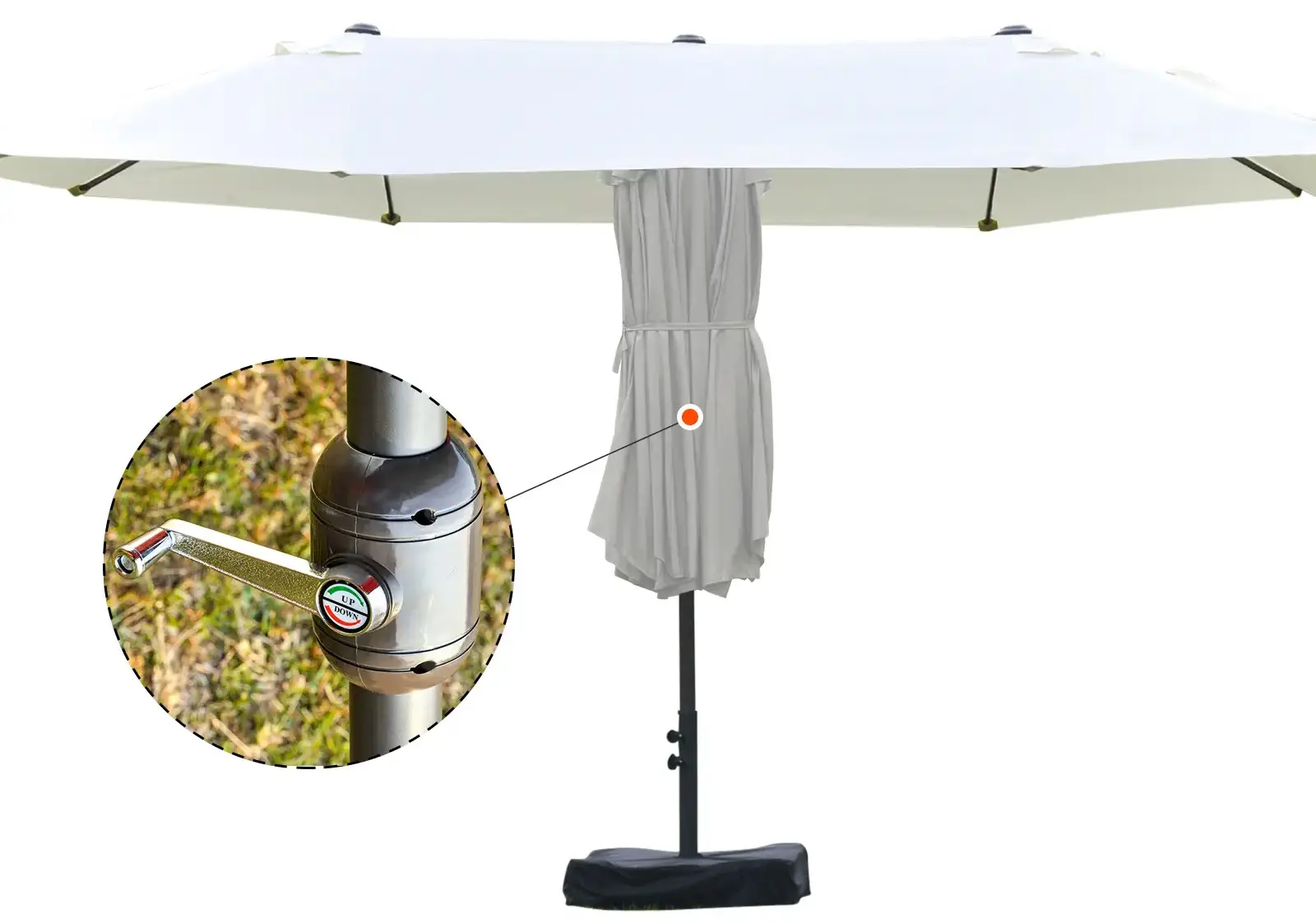Зонт от солнца Outsunny 84D-031V03BG (Cream White) - 5