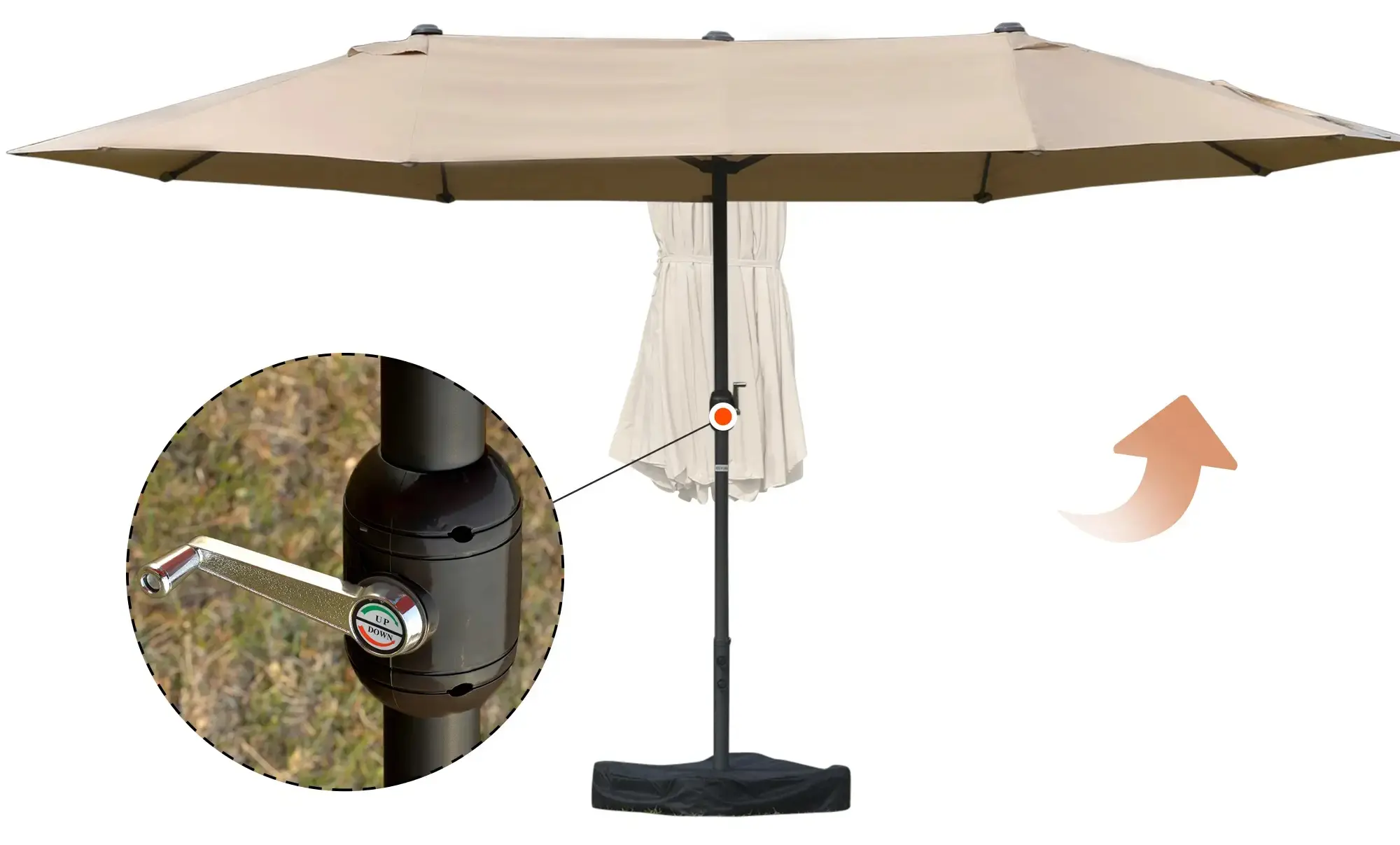 Зонт от солнца Outsunny 84D-031V03SD (Khaki) - 3