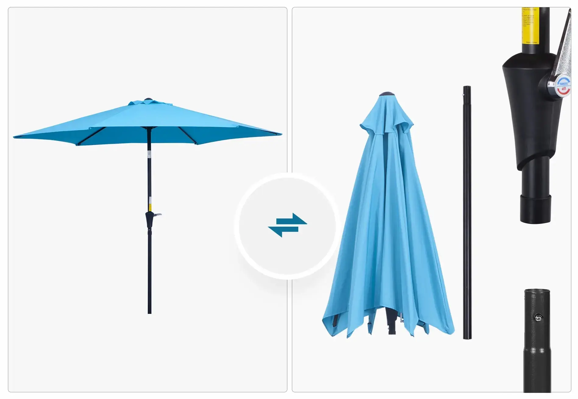 Umbrela de soare Outsunny 84D-032BU (Blue) - 5