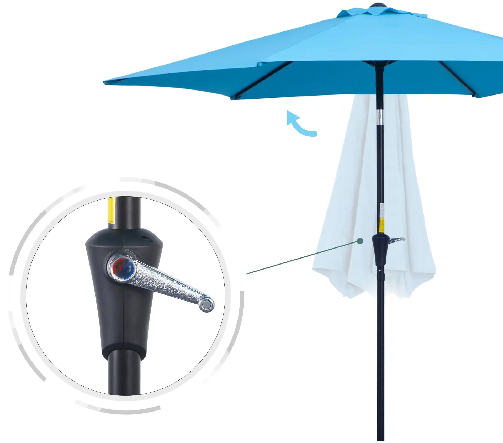 Umbrela de soare Outsunny 84D-032BU (Blue) - 7