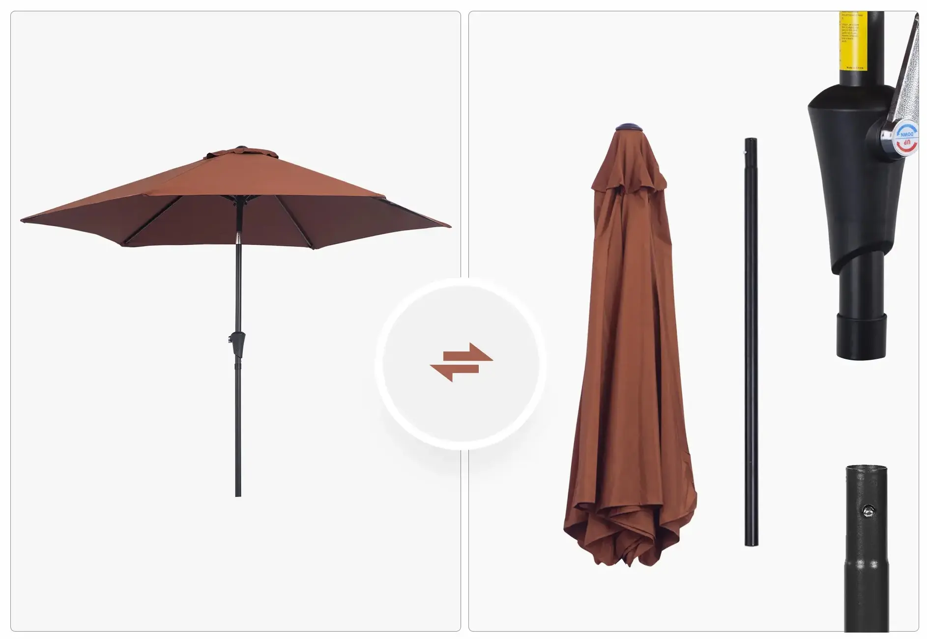 Зонт от солнца Outsunny 84D-032CF (Brown)