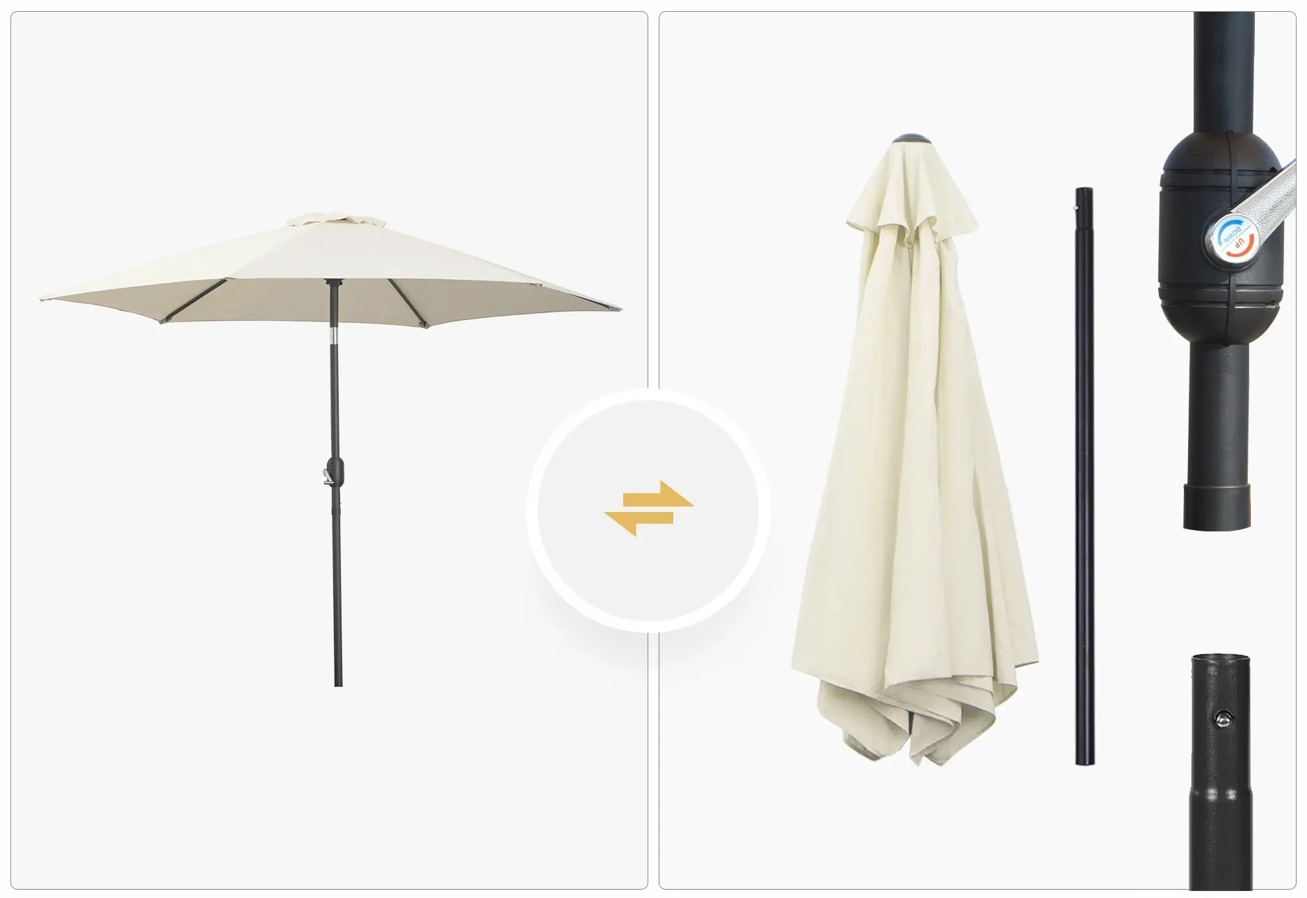 Зонт от солнца Outsunny 84D-032CW (Cream White)