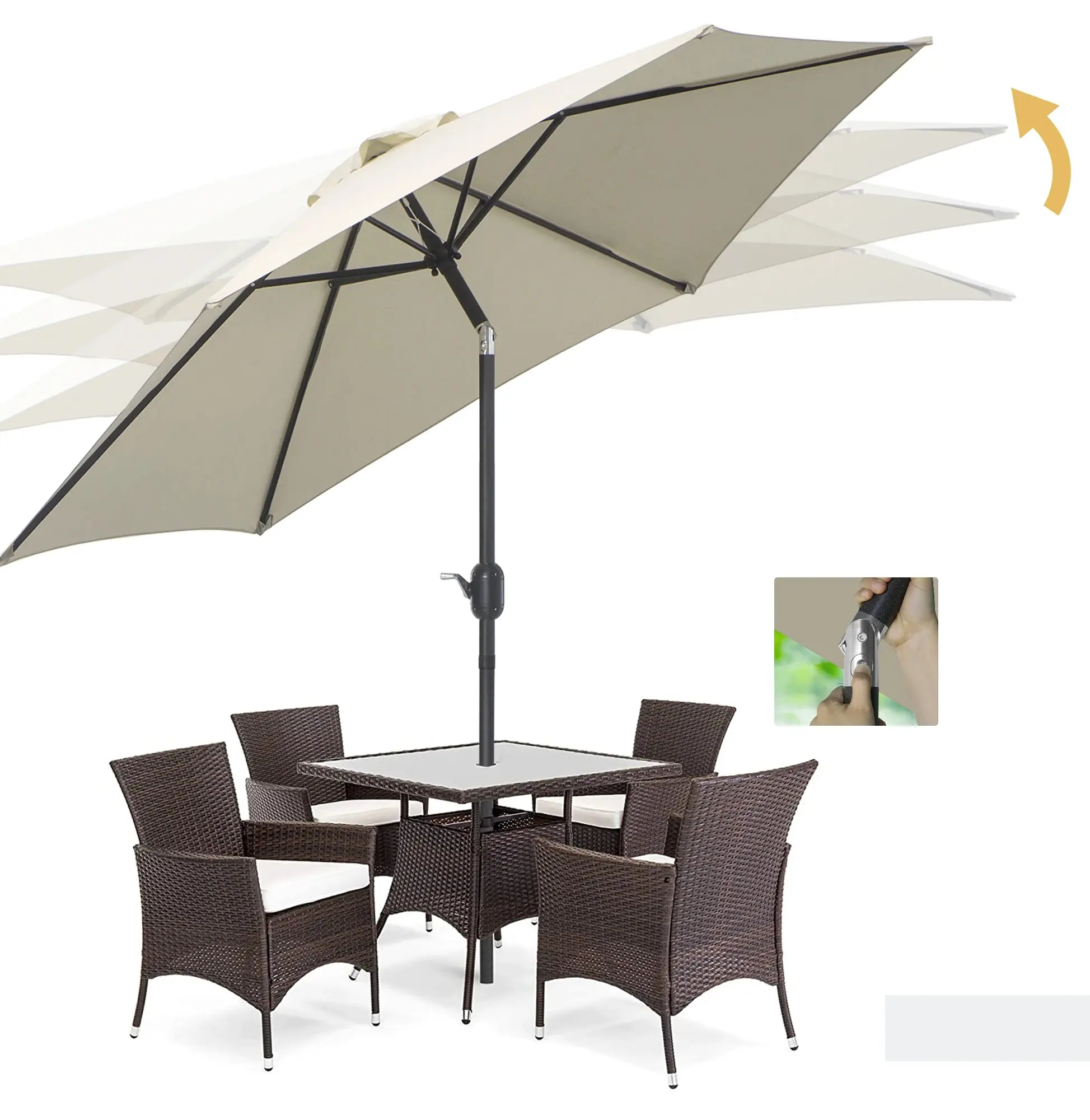 Зонт от солнца Outsunny 84D-032CW (Cream White)