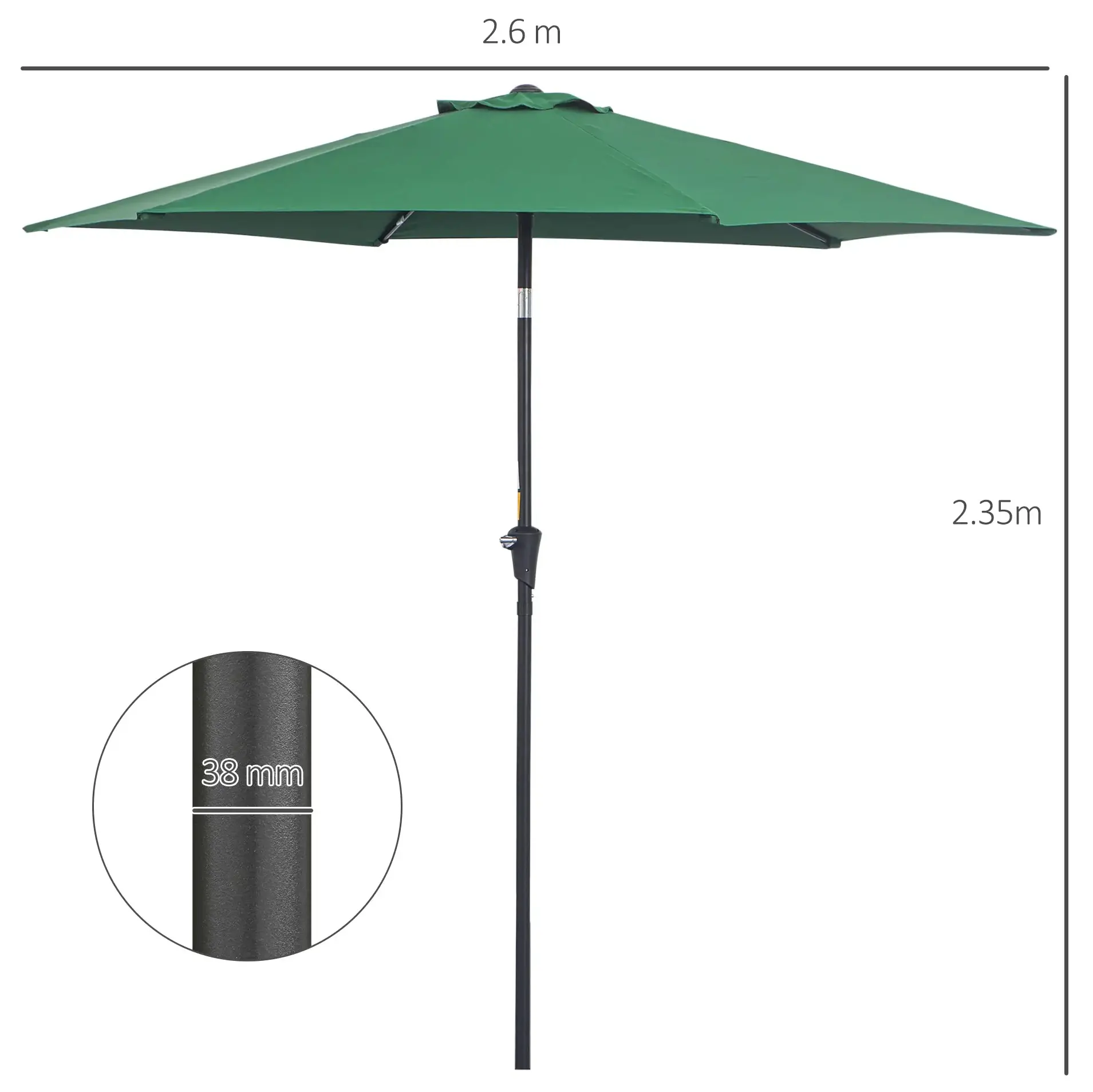 Umbrela de soare Outsunny 84D-032GN (Green) - 3