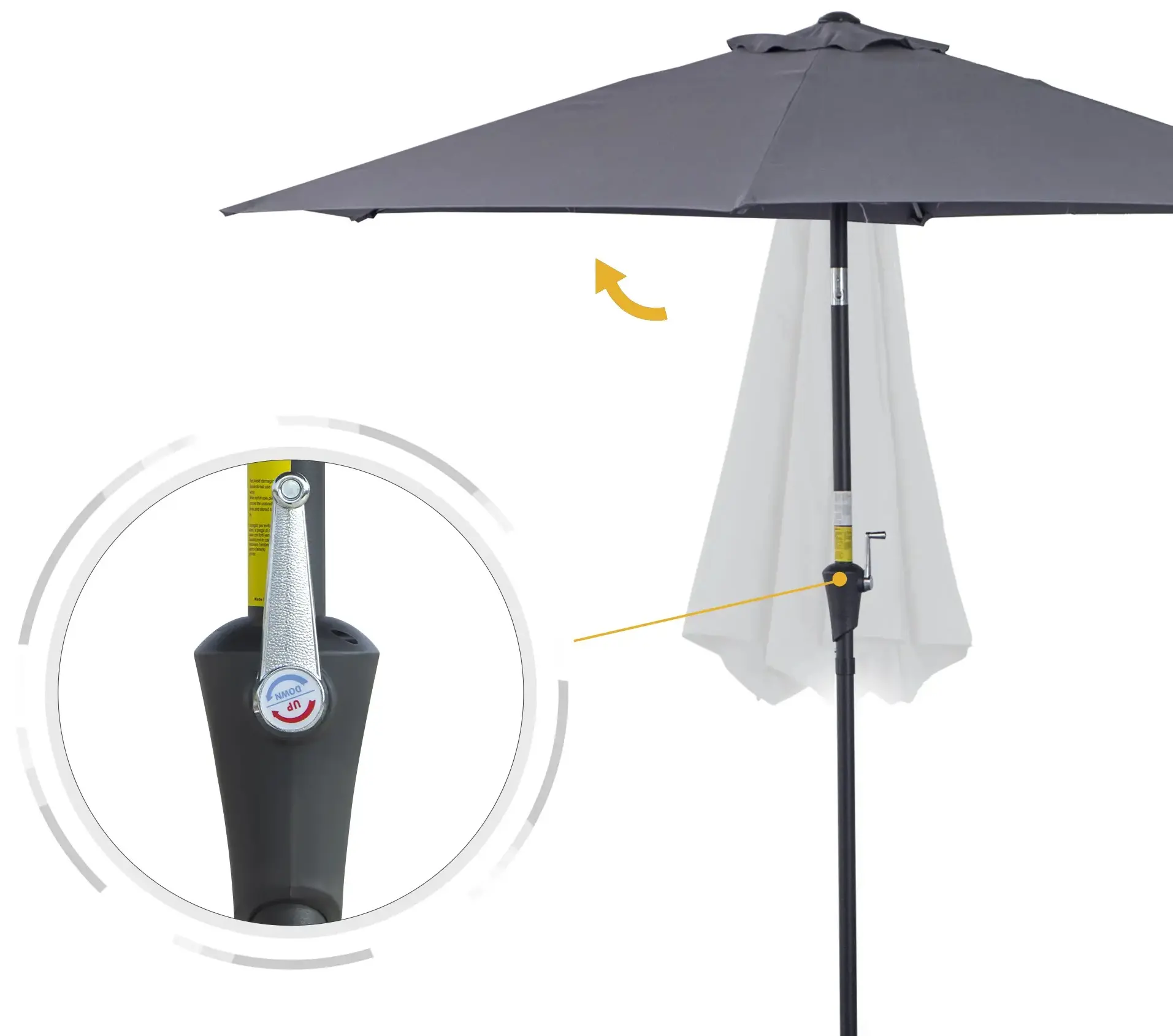 Зонт от солнца Outsunny 84D-032GY (Grey/Black)