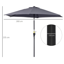 Зонт от солнца Outsunny 84D-032GY (Grey/Black) Thumb